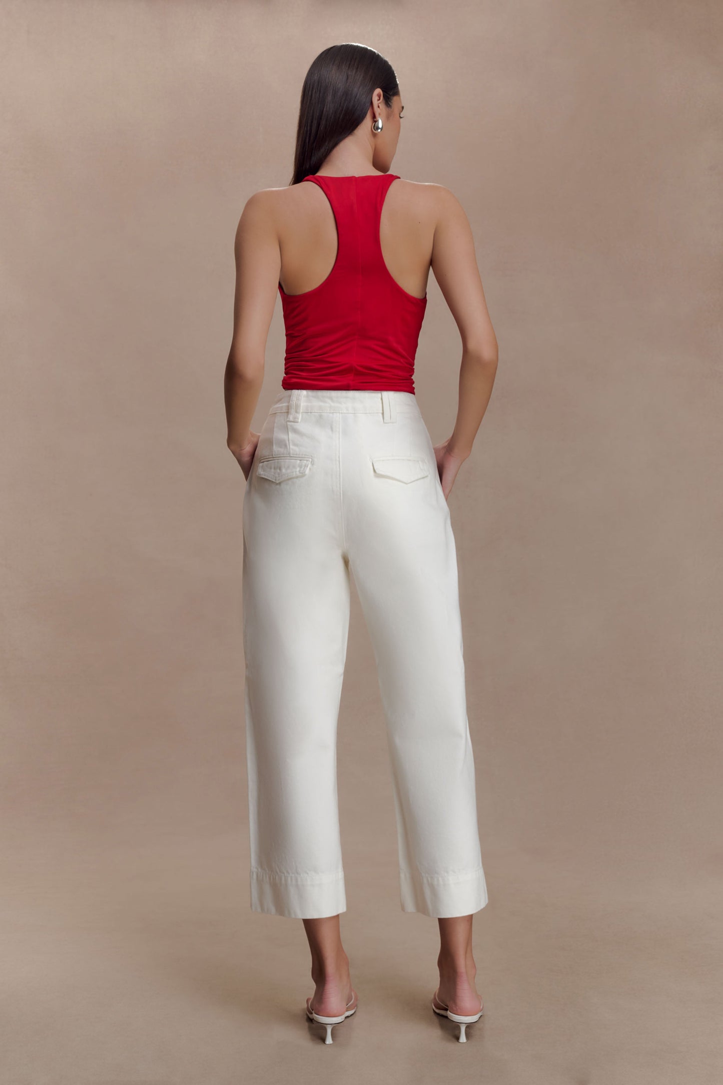 Alessandra Slinky Ruffle Top - Ruby