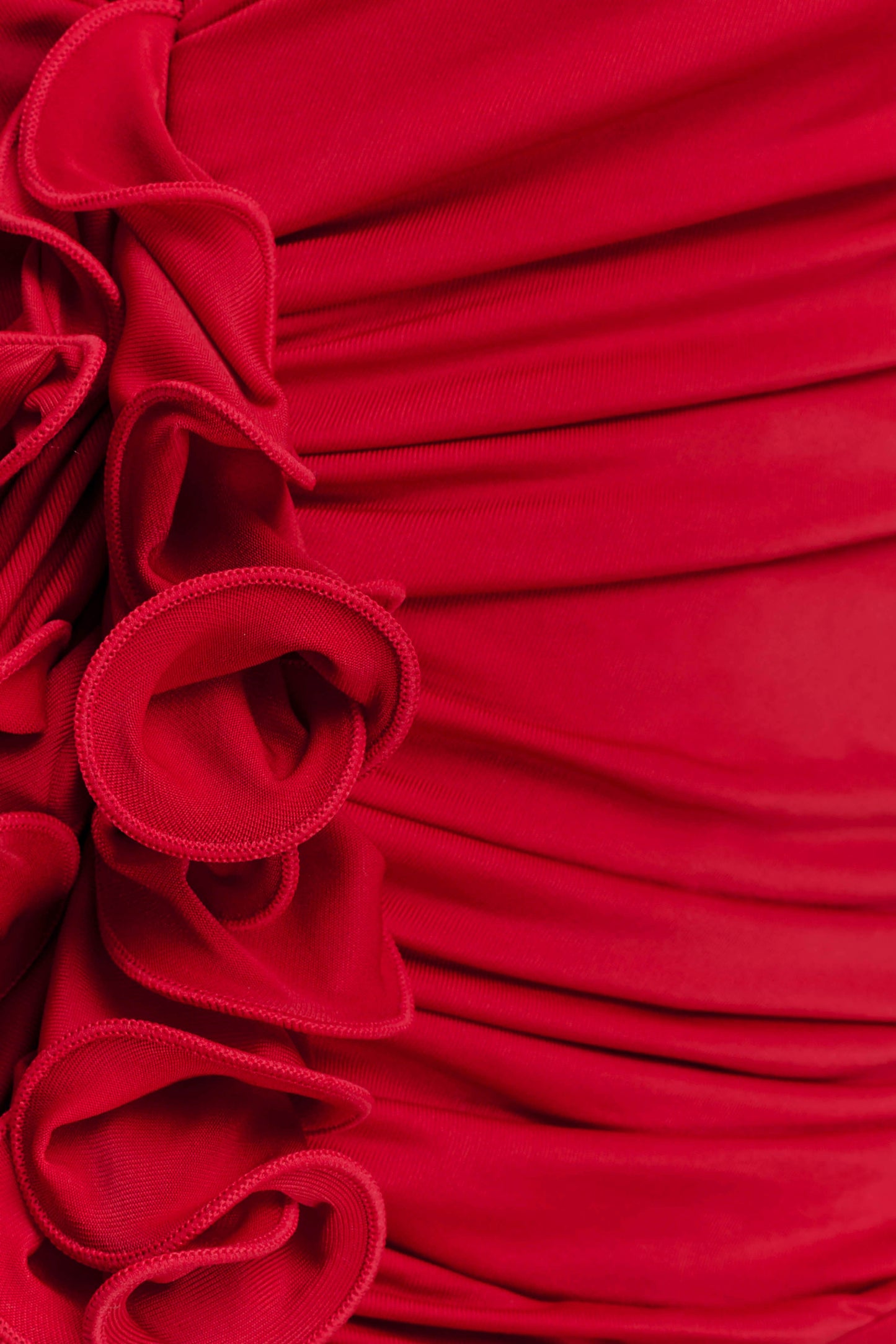 Alessandra Slinky Ruffle Top - Ruby