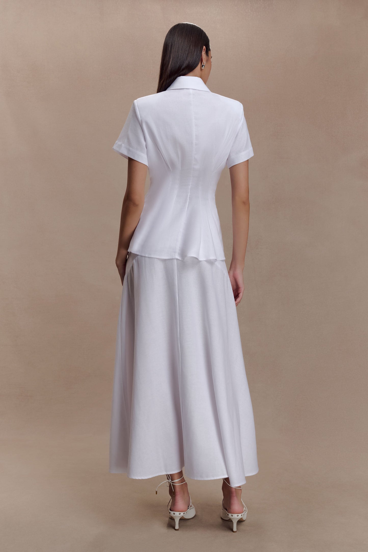 Selma Short Sleeve Linen Shirt - White