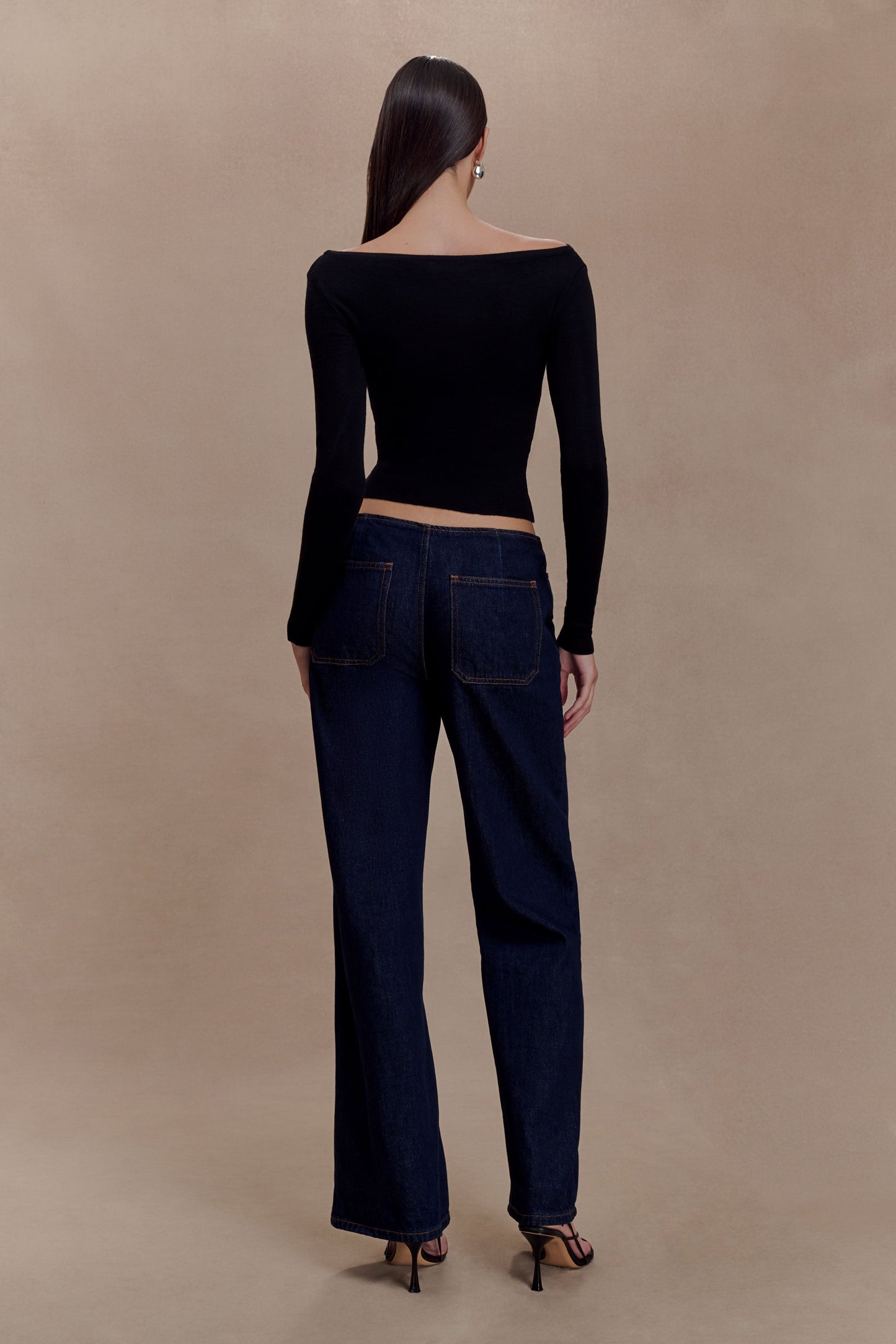 Paedyn Merino Wool Ribbed Long Sleeve Top - Black