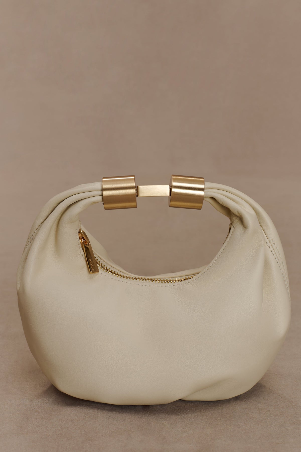 Bristol Mini Croissant Leather Bag - Ivory