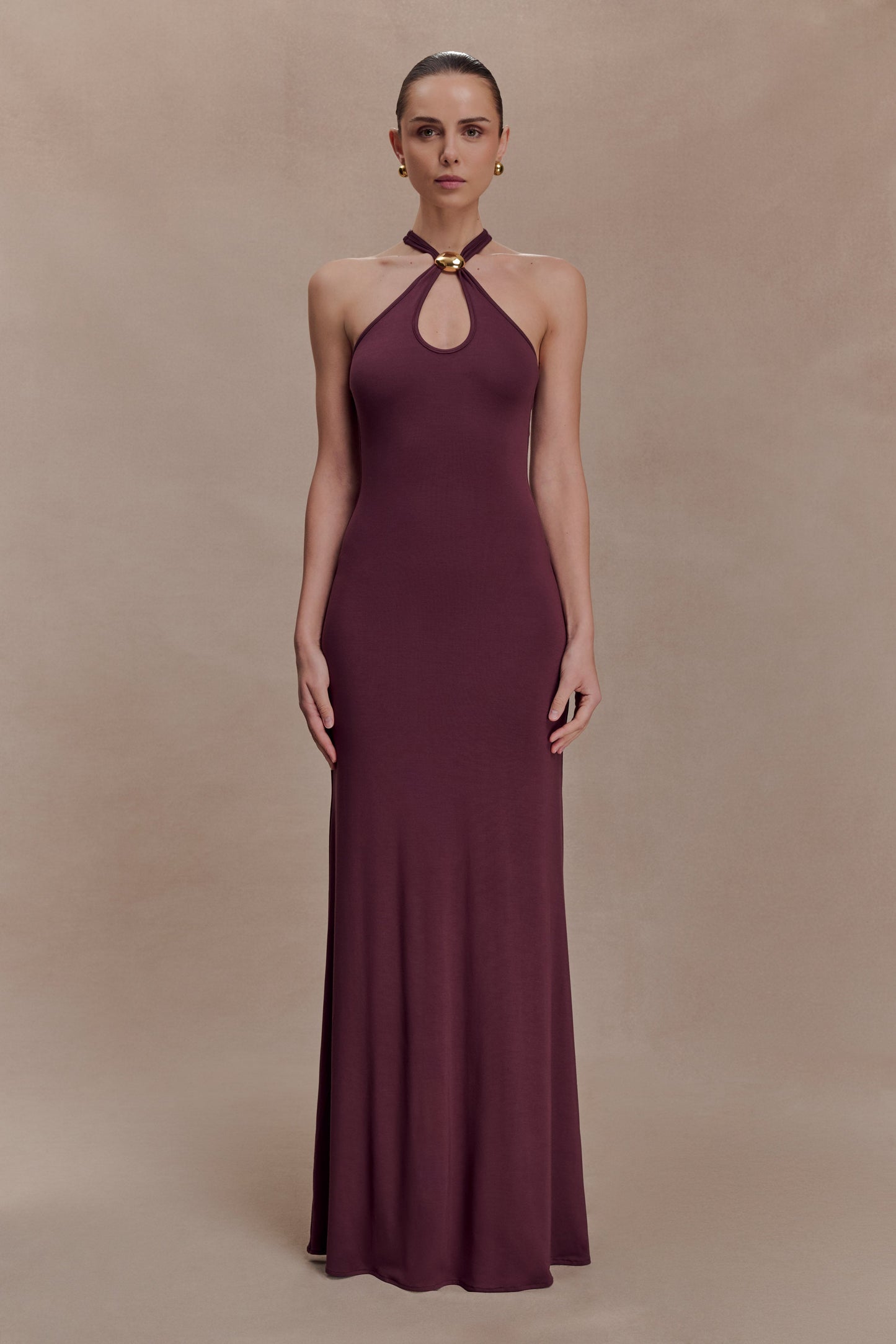 Ramona Modal Maxi Dress With Hardware - Mahogany