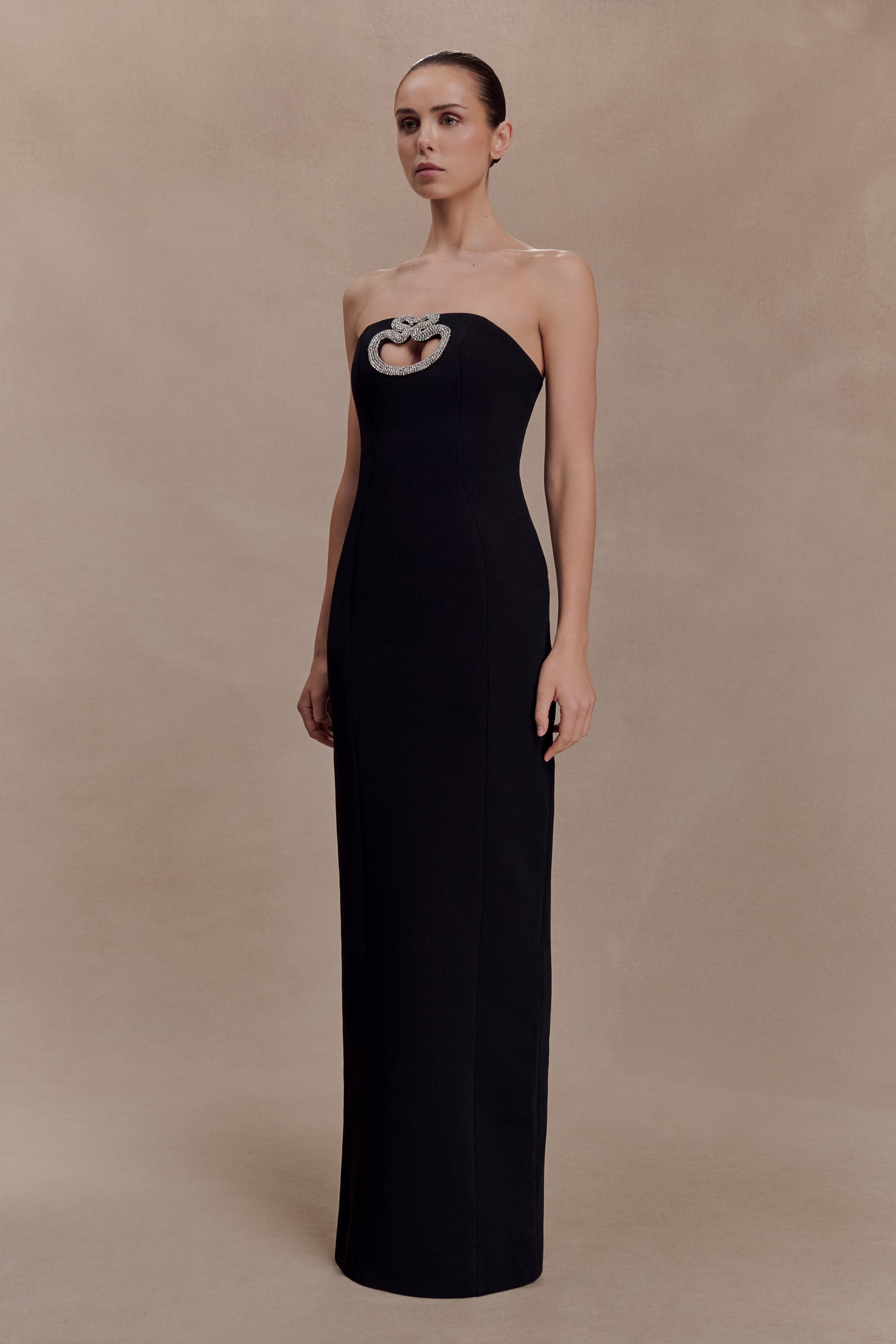 Hilda Embellished Strapless Maxi Dress - Black