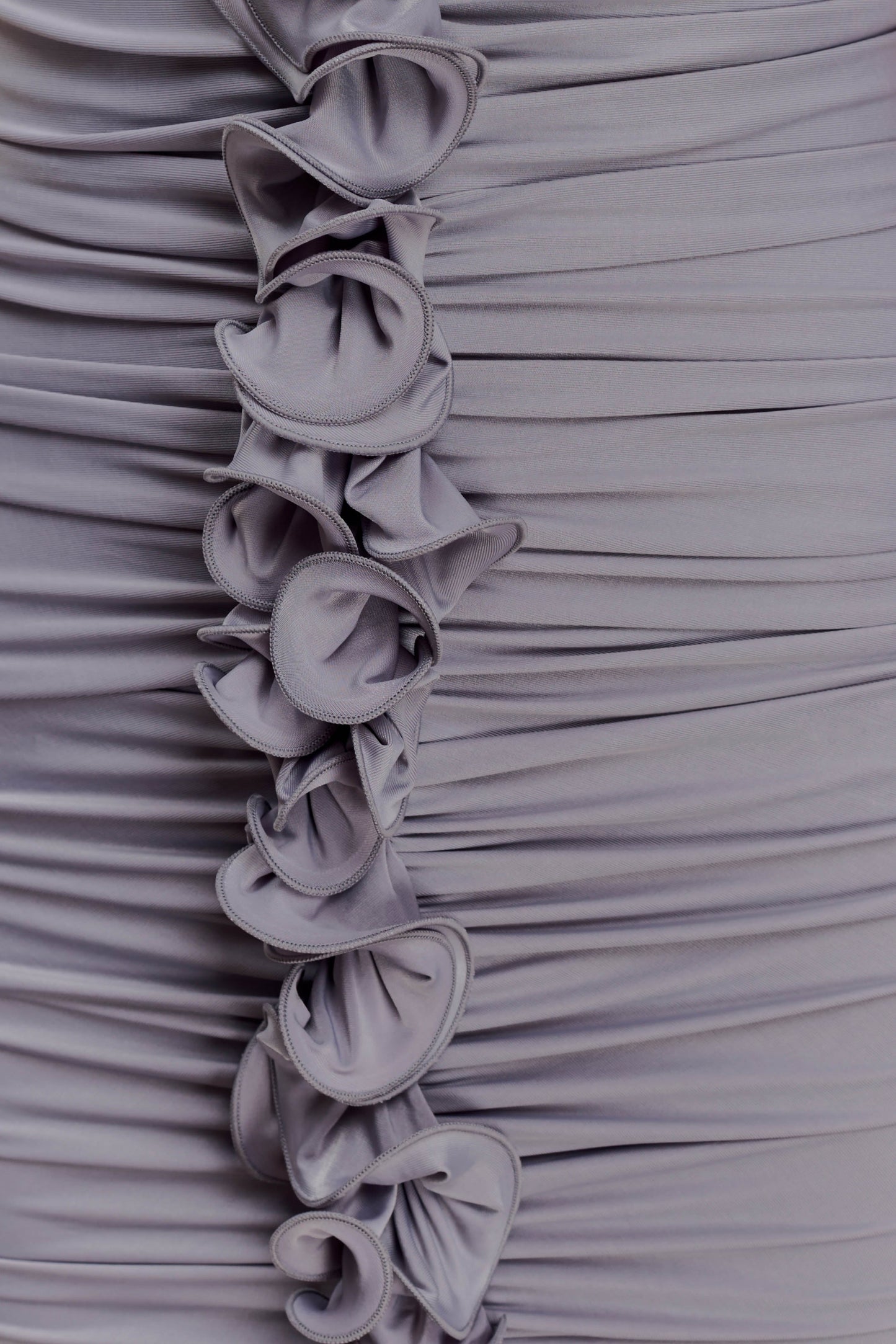 Alessandra Slinky Ruffle Maxi Dress - Grey