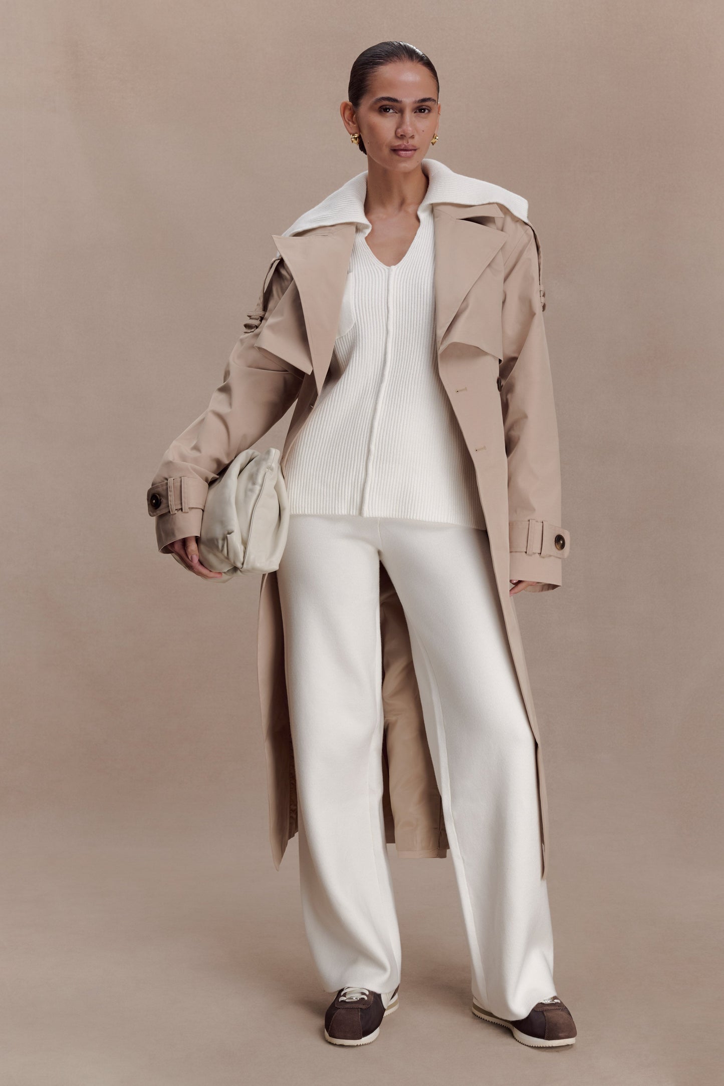 Bianka V Neck Knit Jumper - Off White