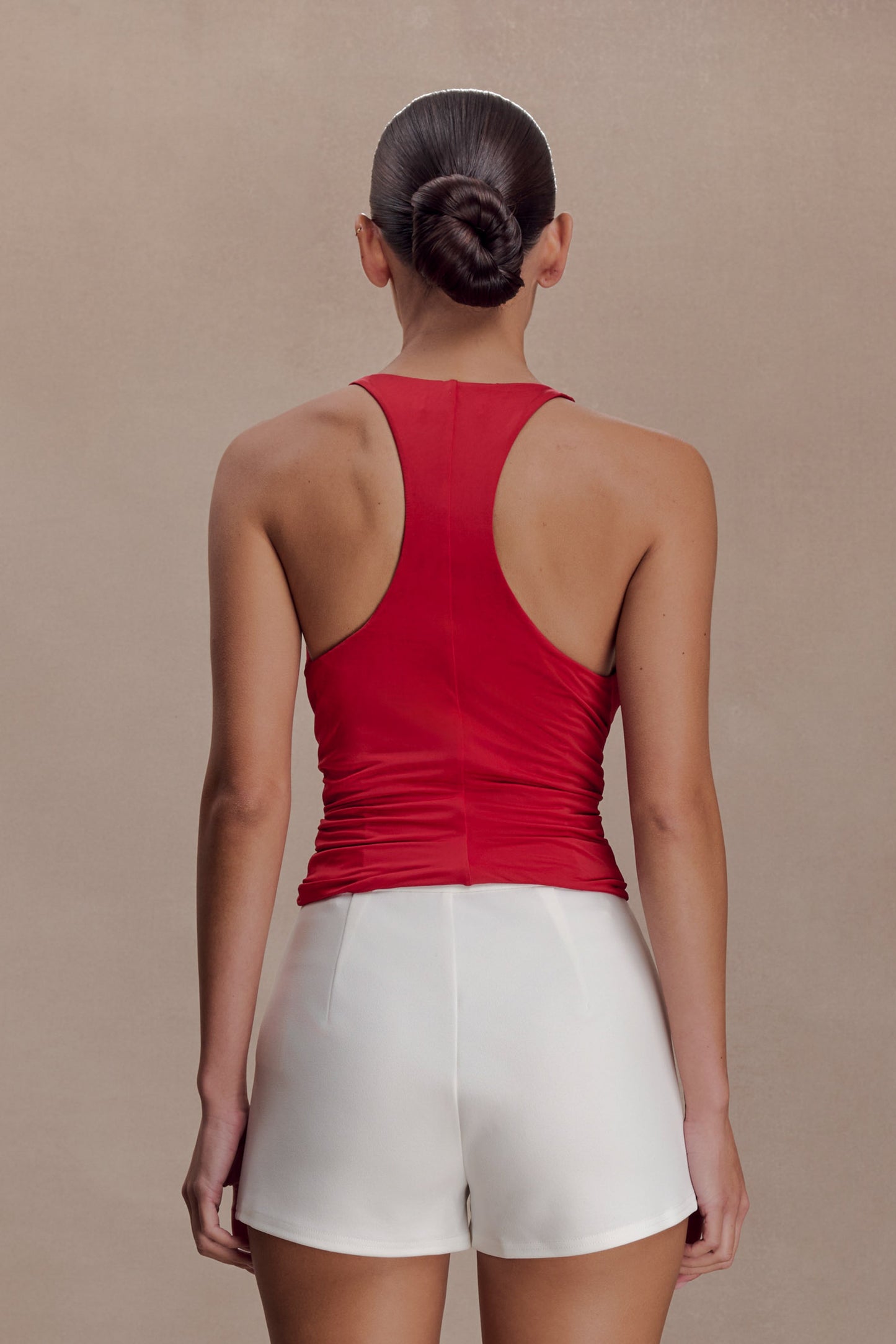 Alessandra Slinky Ruffle Top - Ruby