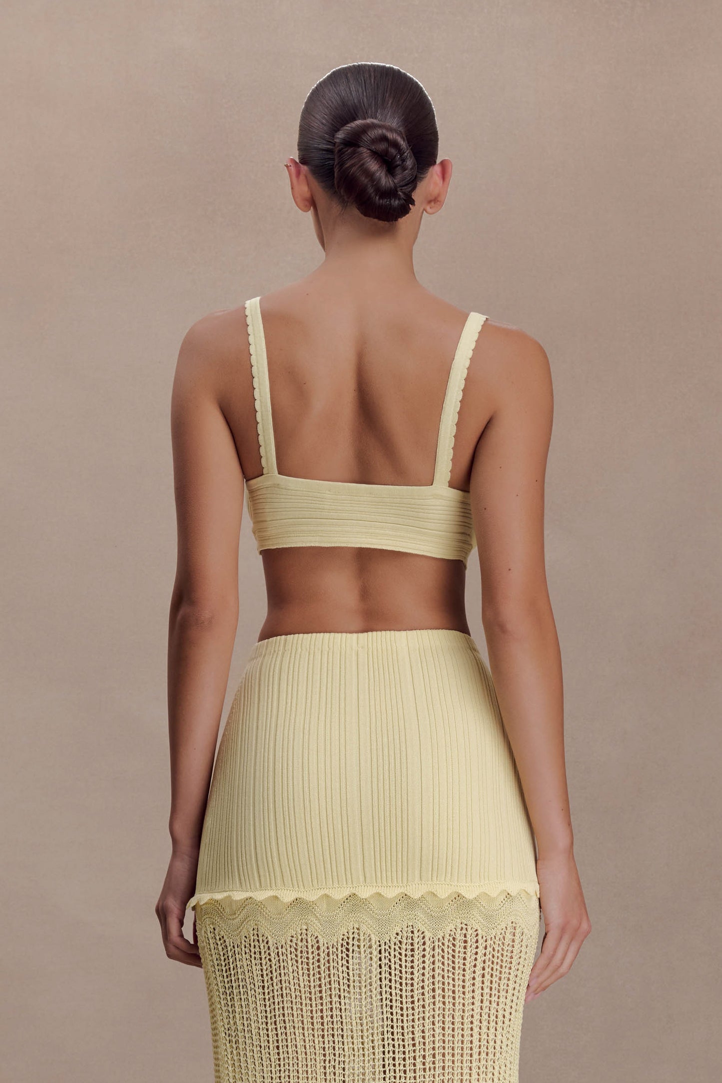 Coleene Pointelle Knit Top - Lemon