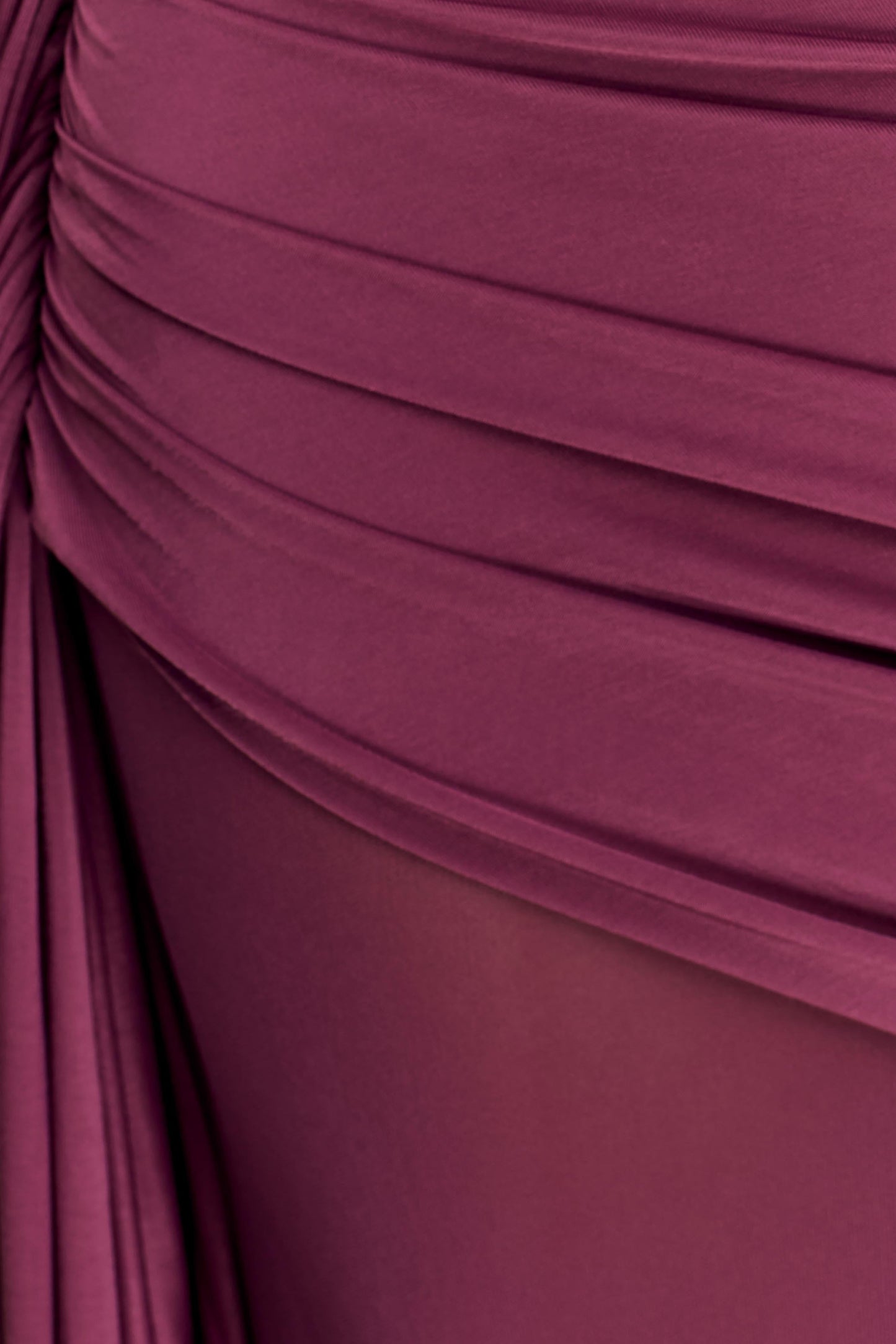 Asher Slinky One Shoulder Maxi Dress - Neutral Plum