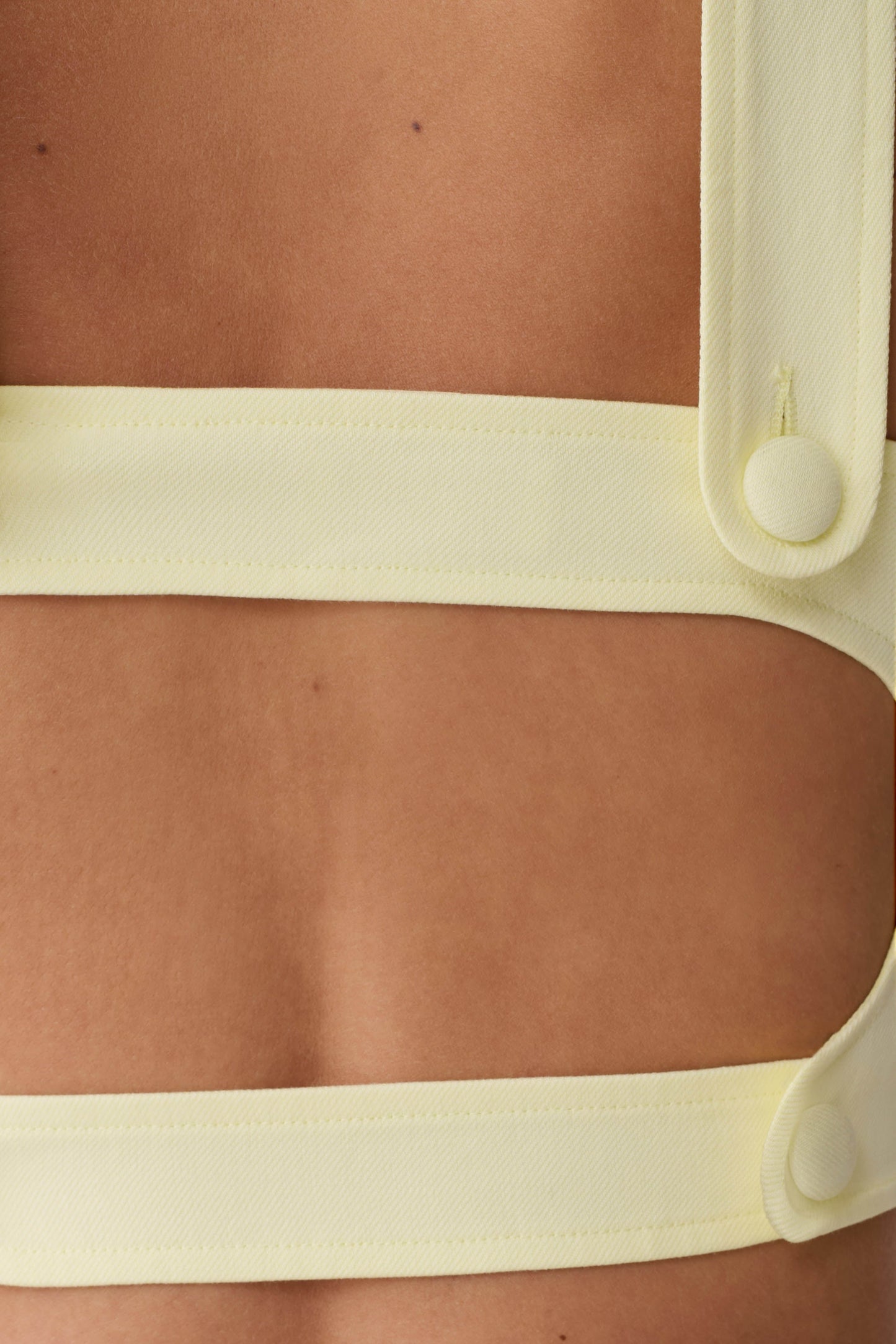 Josephine Crop Top With Open Back - Lemon