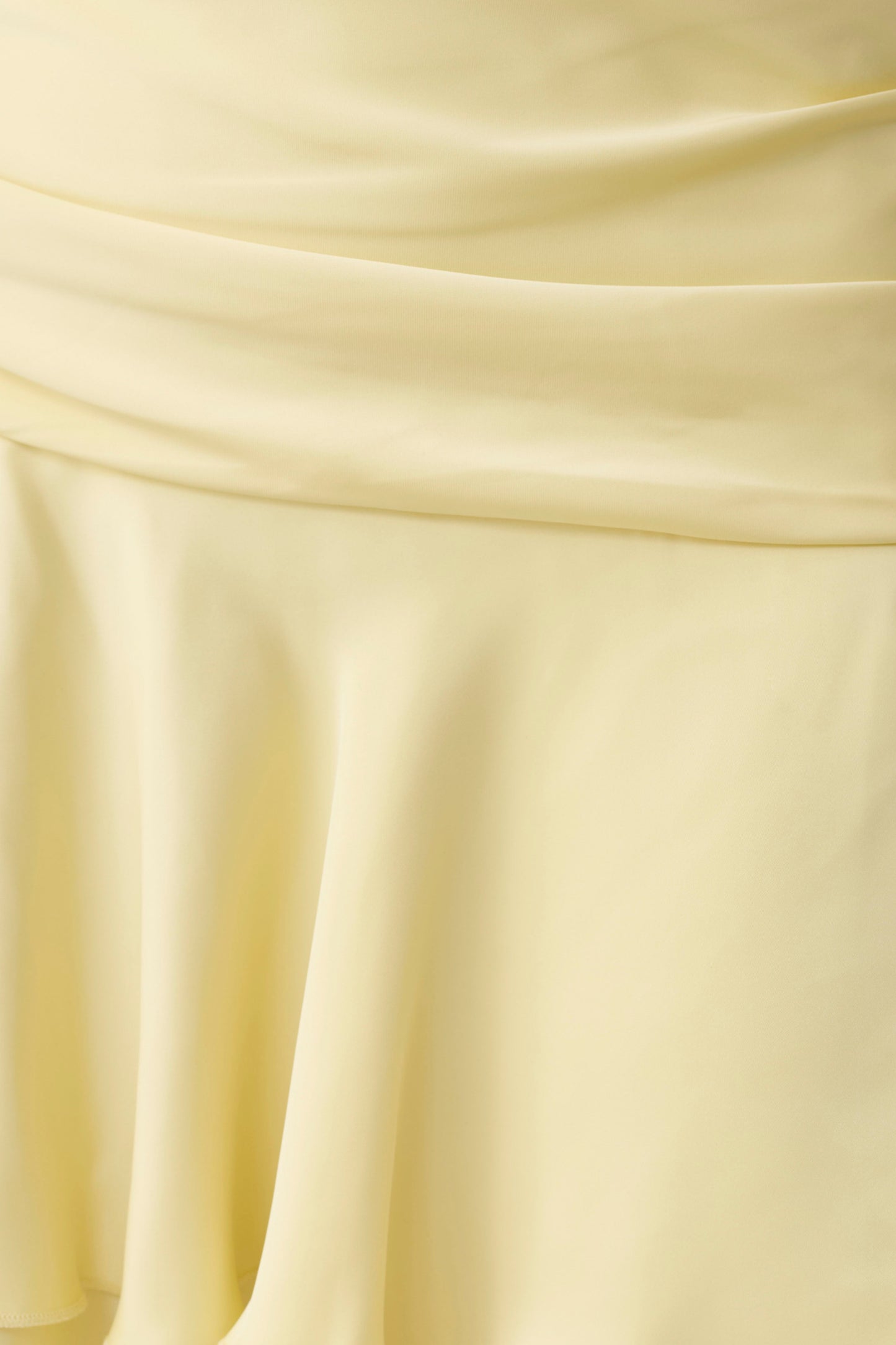 Poppy Satin Halter Mini Dress - Lemon