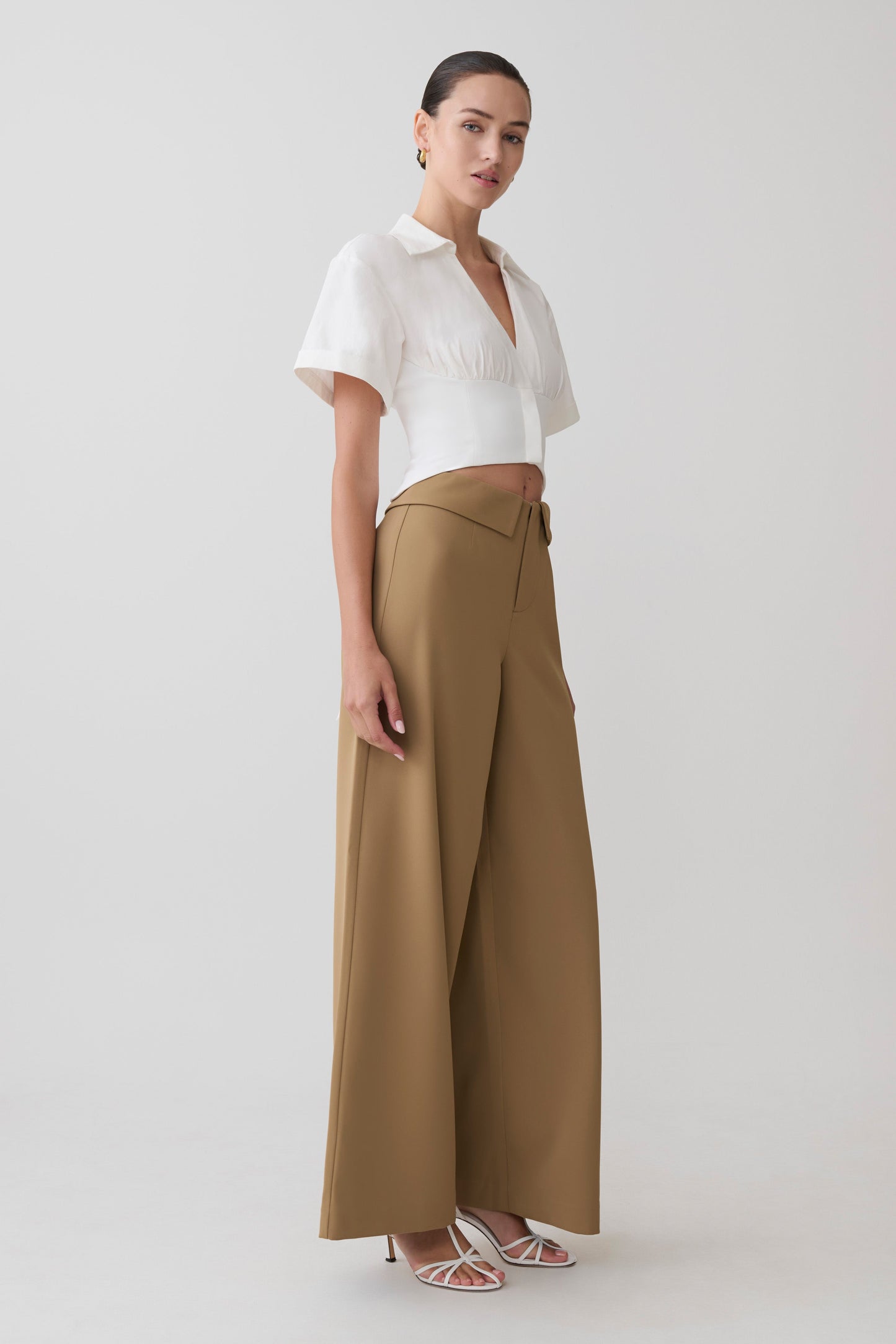 Tanya Wide Leg Suiting Pants - Camel