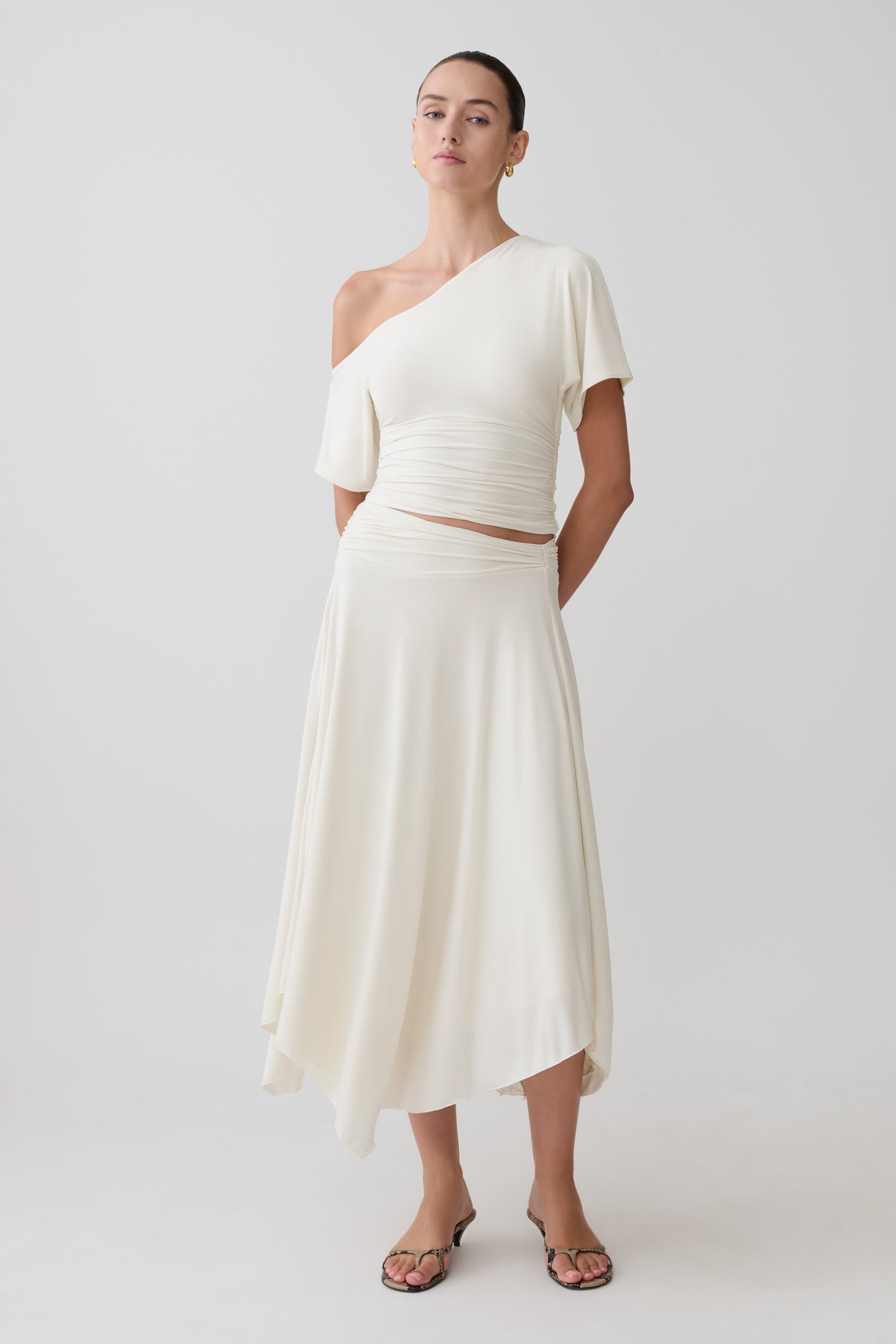 Luu Slinky Midi Skirt - Ivory