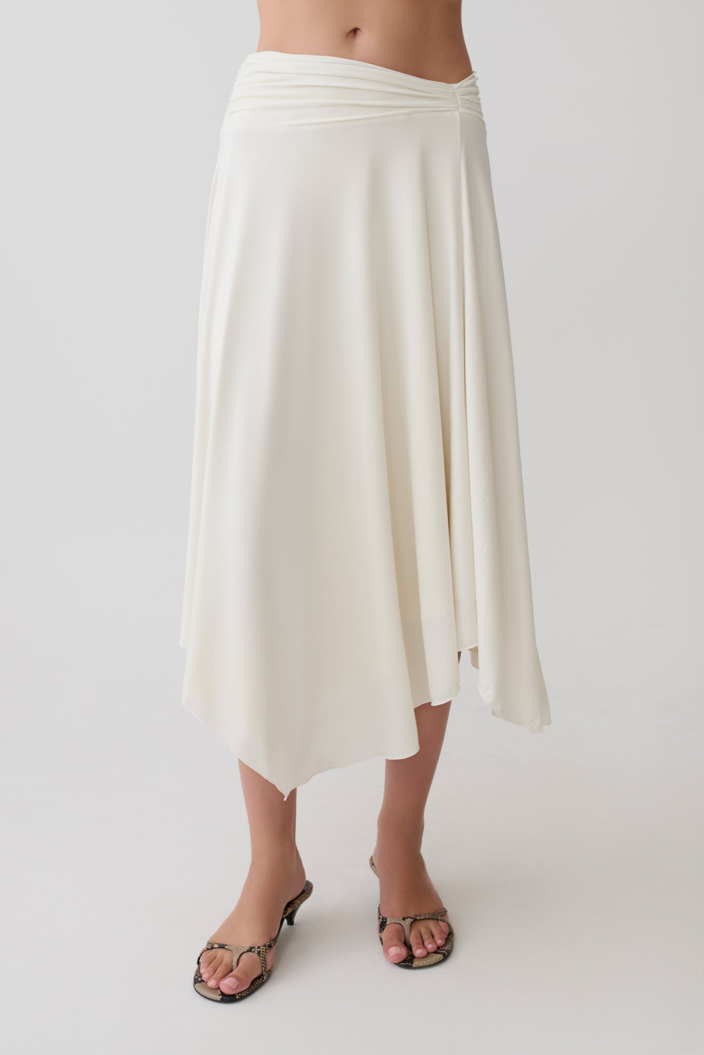 Luu Slinky Midi Skirt - Ivory