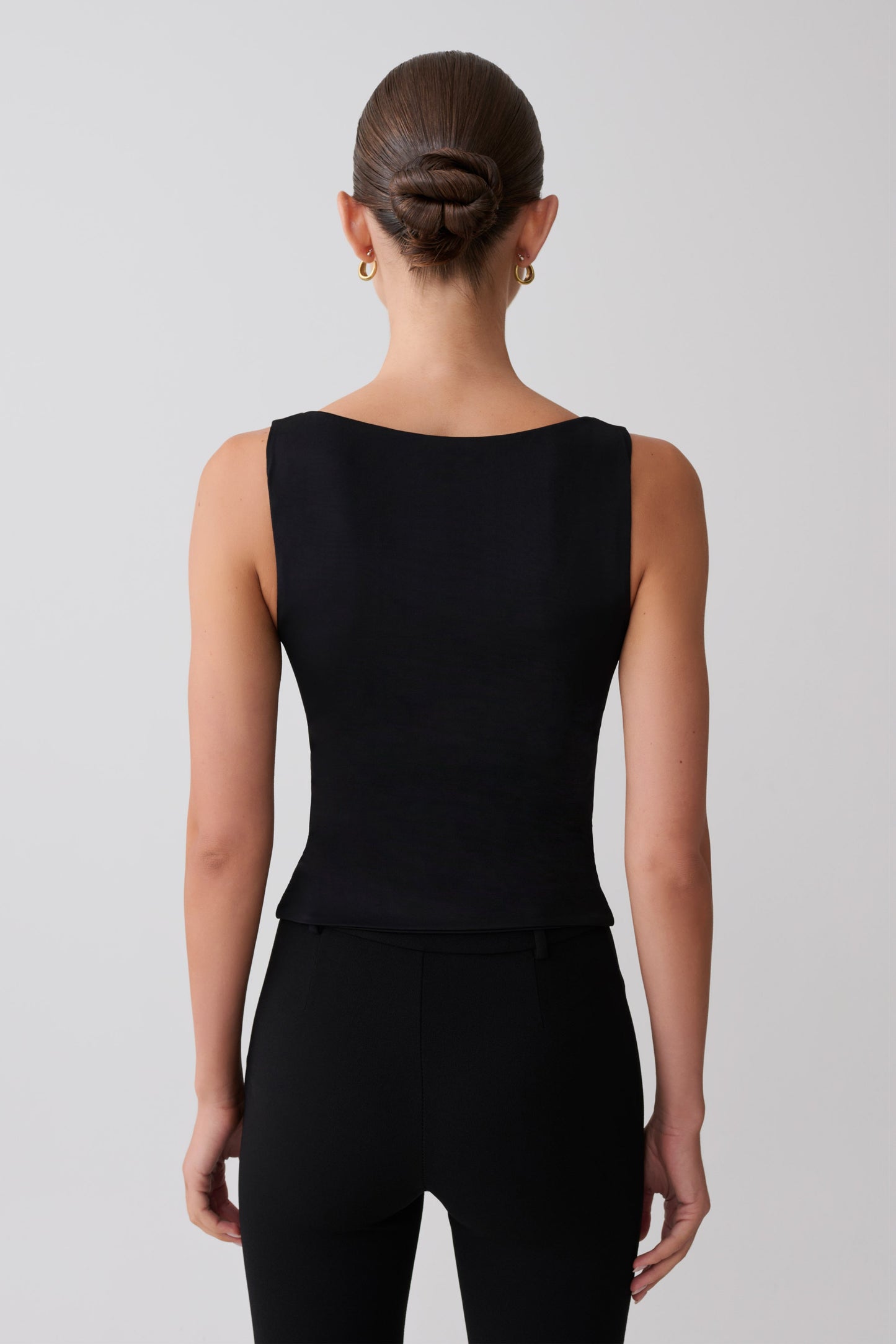 Millie Twist Sleeveless Top - Black