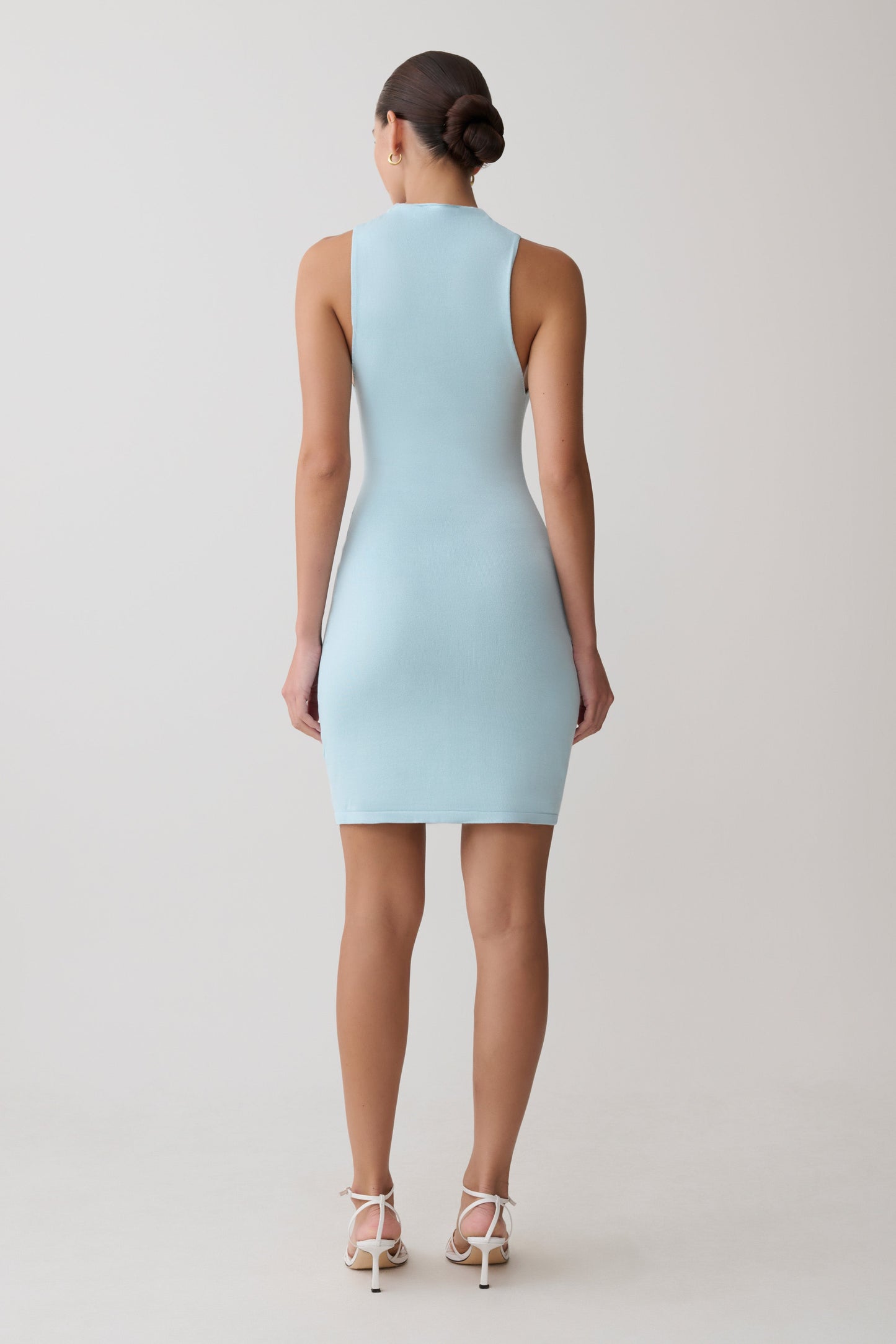 Hector Halter Neck Knit Mini Dress - Blue
