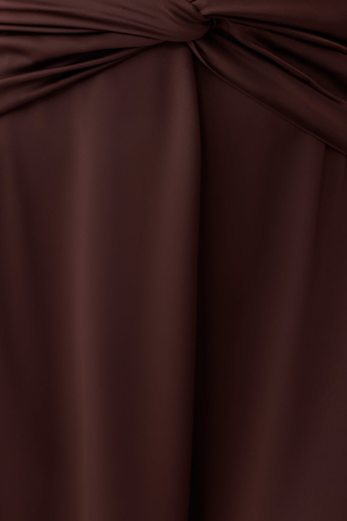 Cyra Plunge Satin Midi Dress - Dark Chocolate