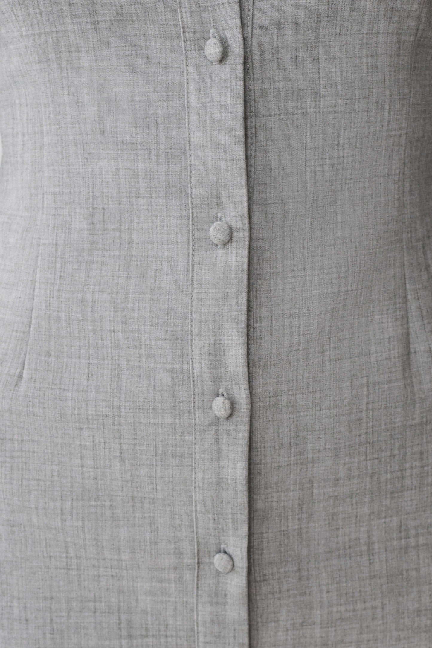 Dorian Fitted Shirt Midi Dress - Charcoal Marle