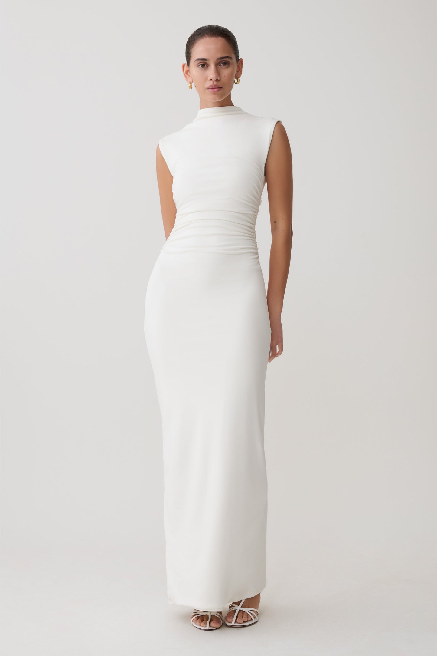Elliot High Neck Sleeveless Maxi Dress - White