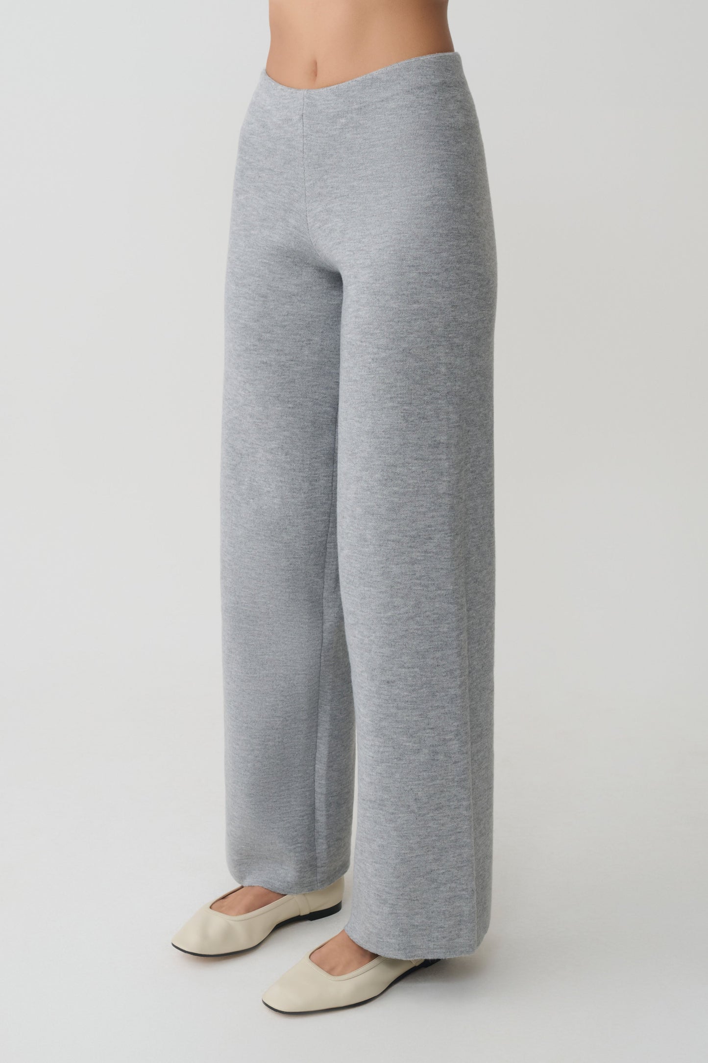 Kerrymae Straight Leg Knit Pants - Grey Marle