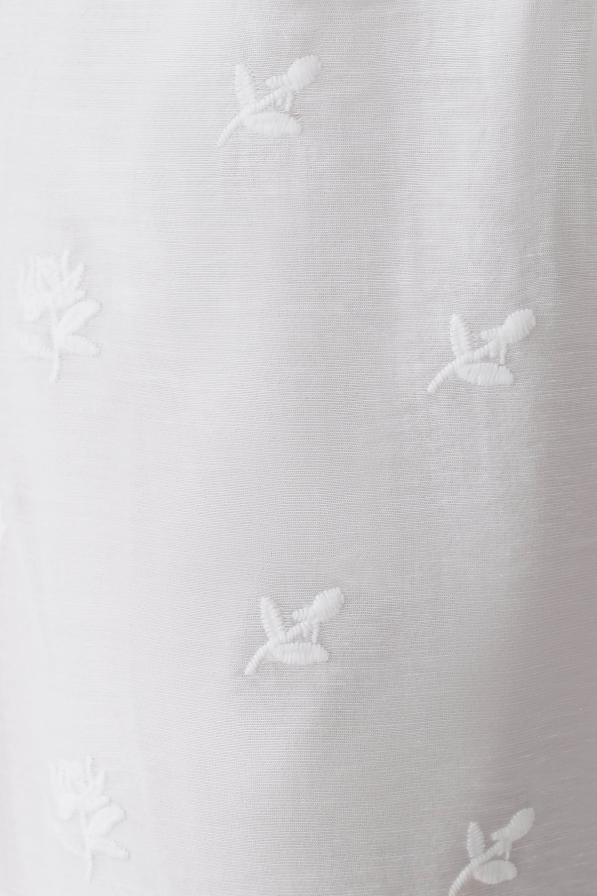 Vivian Tie Waist Embroidered Pant - White