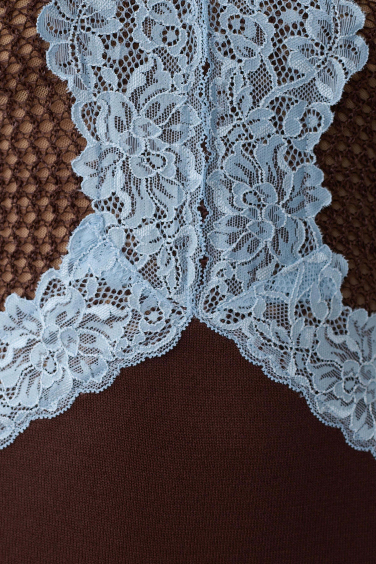 Bray Knit & Lace Maxi Dress - Chocolate/Blue