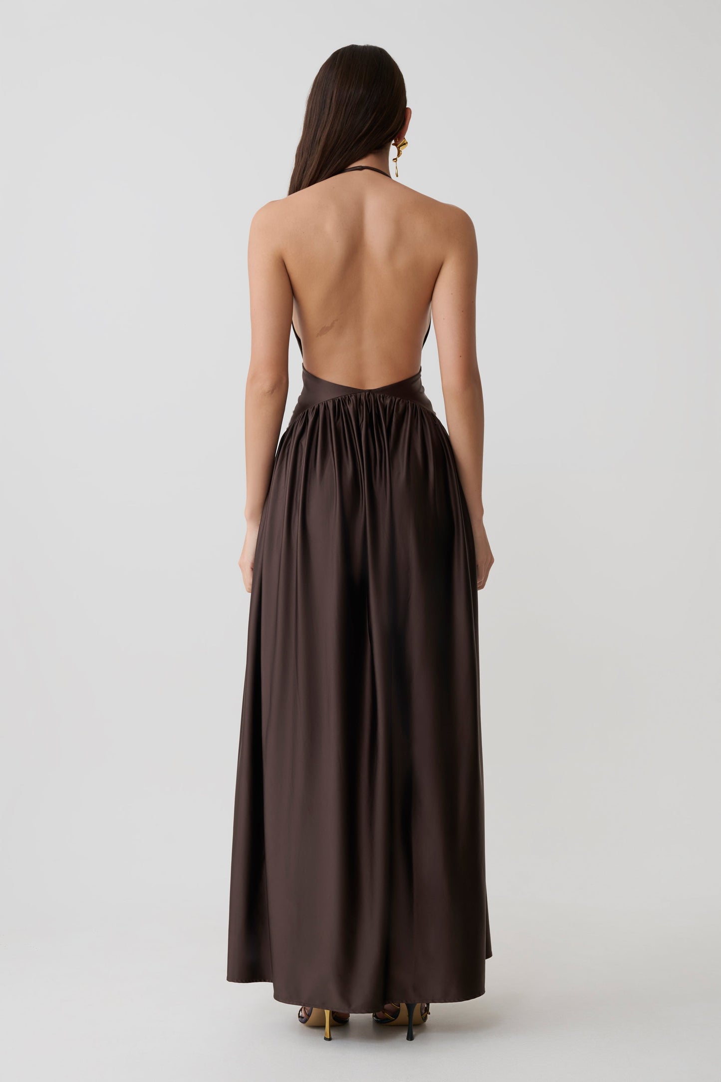 Cypress Halter Maxi Dress - Chocolate