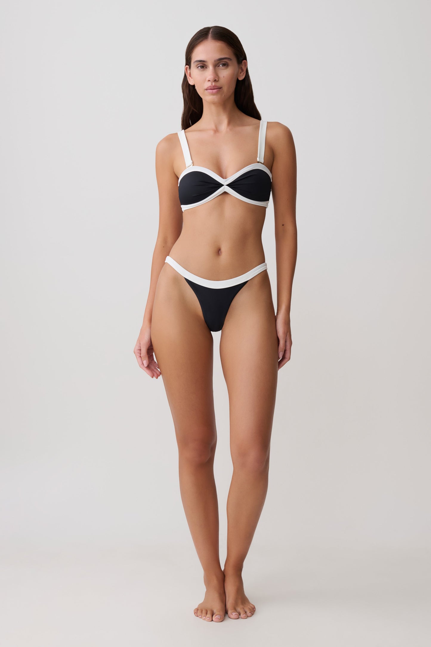 Isla Thong Bikini Bottom - Black/White