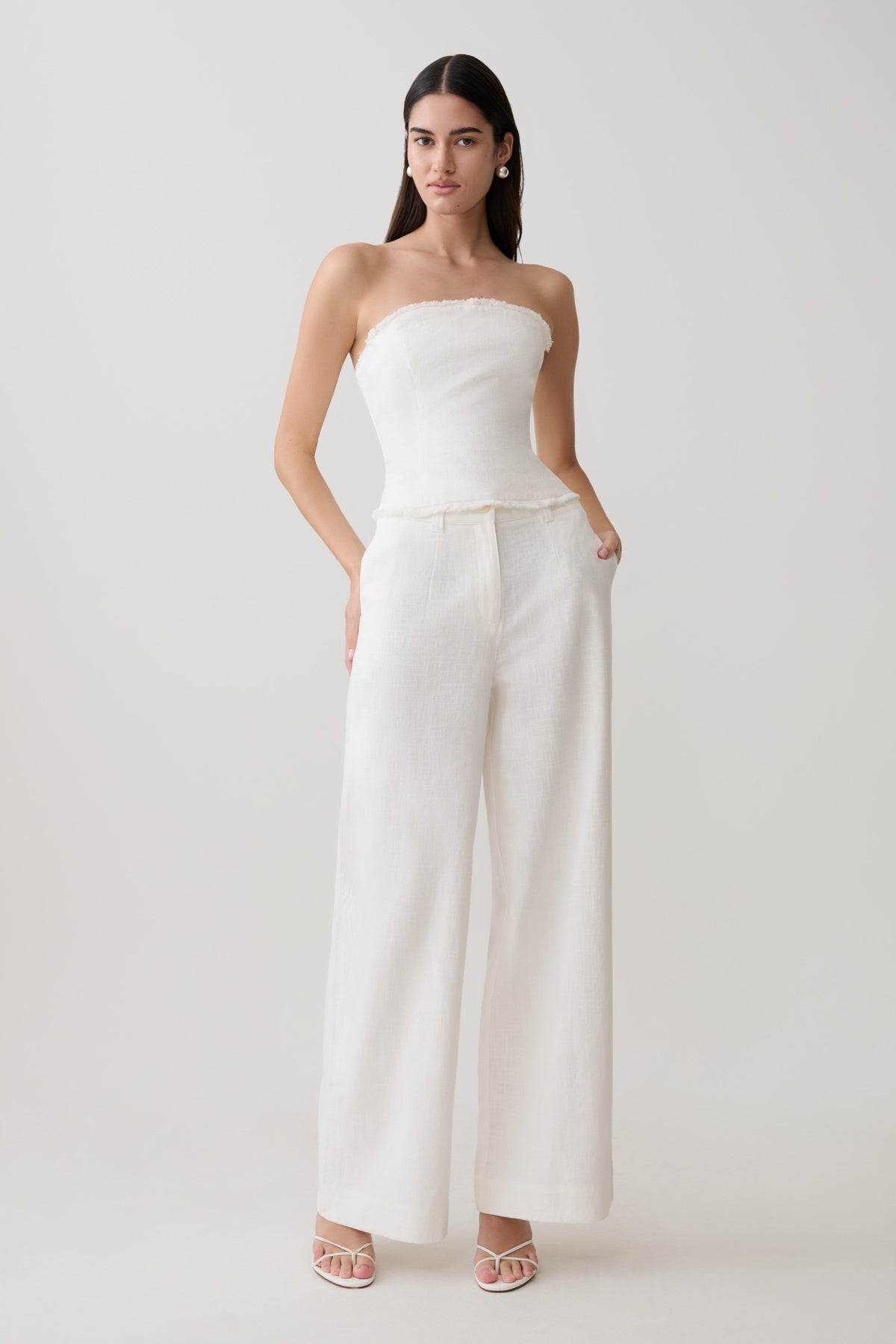 Brielle Straight Leg Pant - White