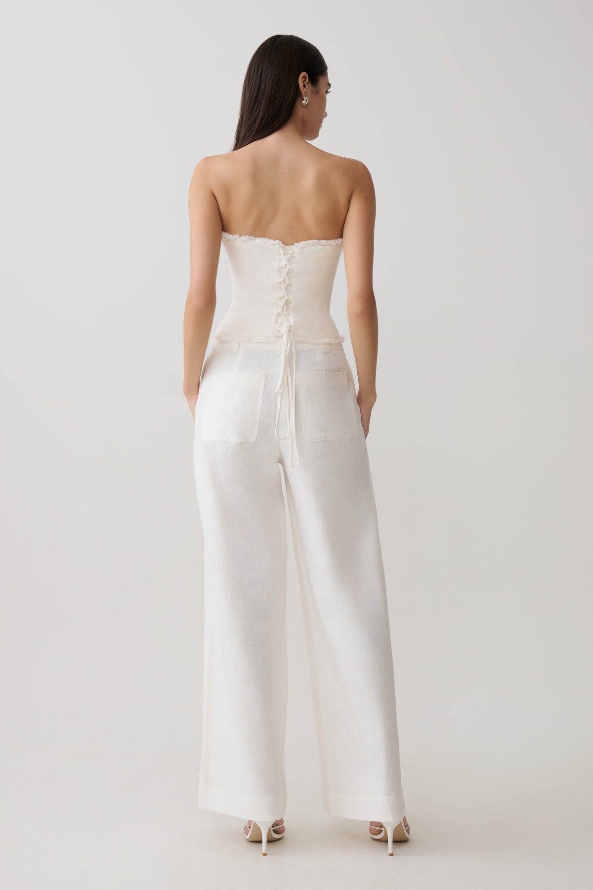 Brielle Straight Leg Pant - White