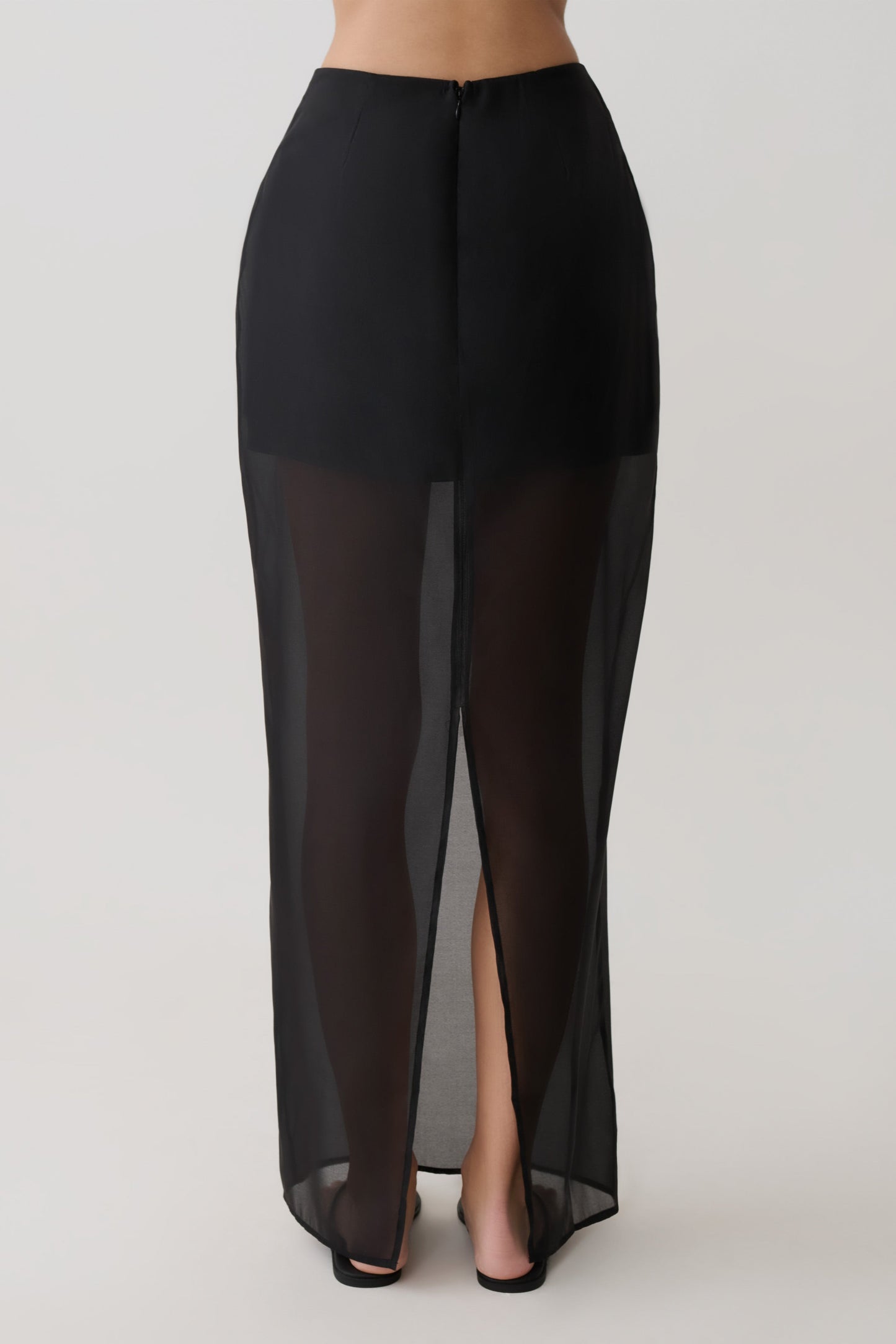 Ximena Organza Maxi Skirt - Black