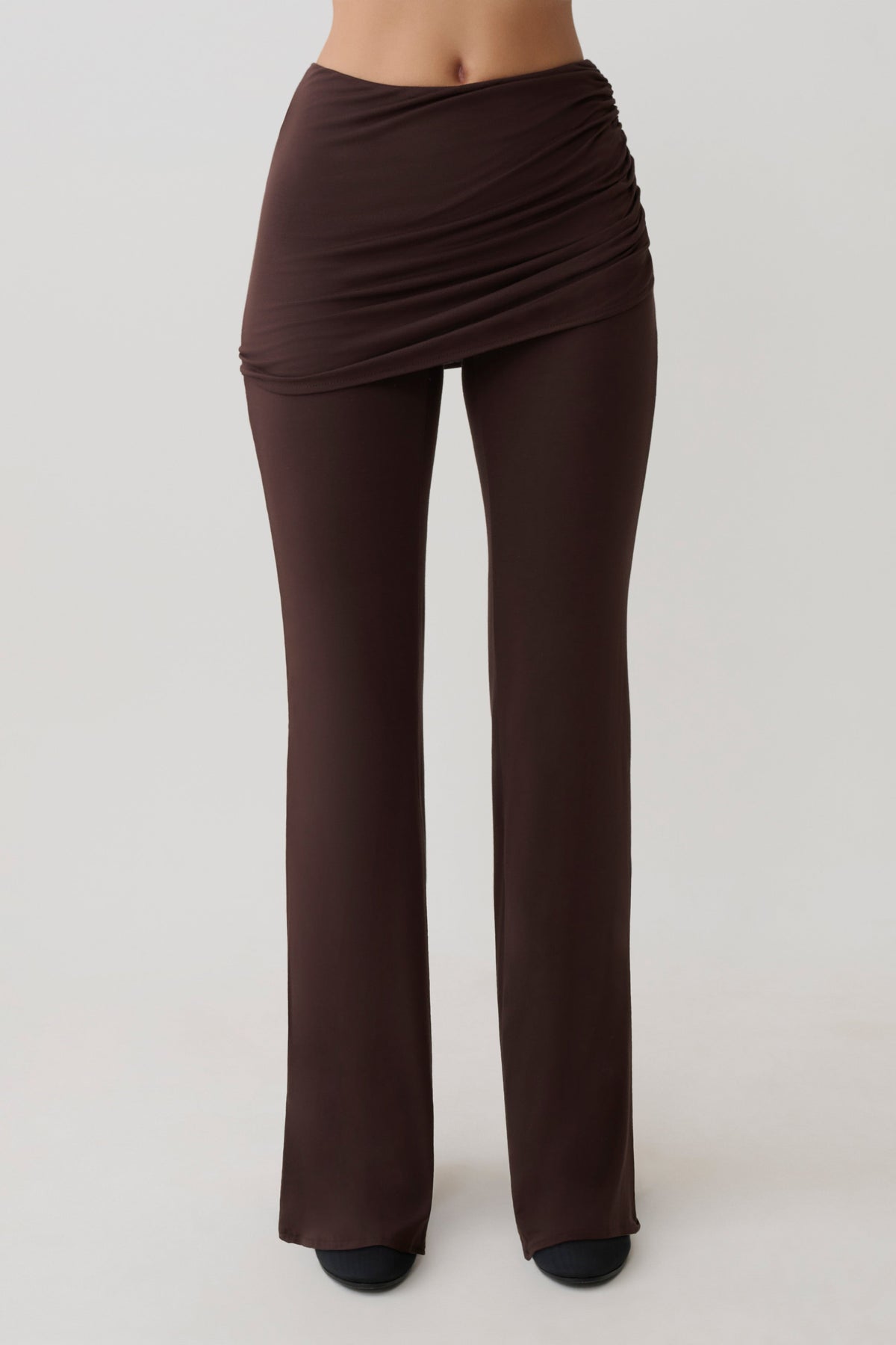 Keaton Modal Straight Leg Overlay Pant - Espresso