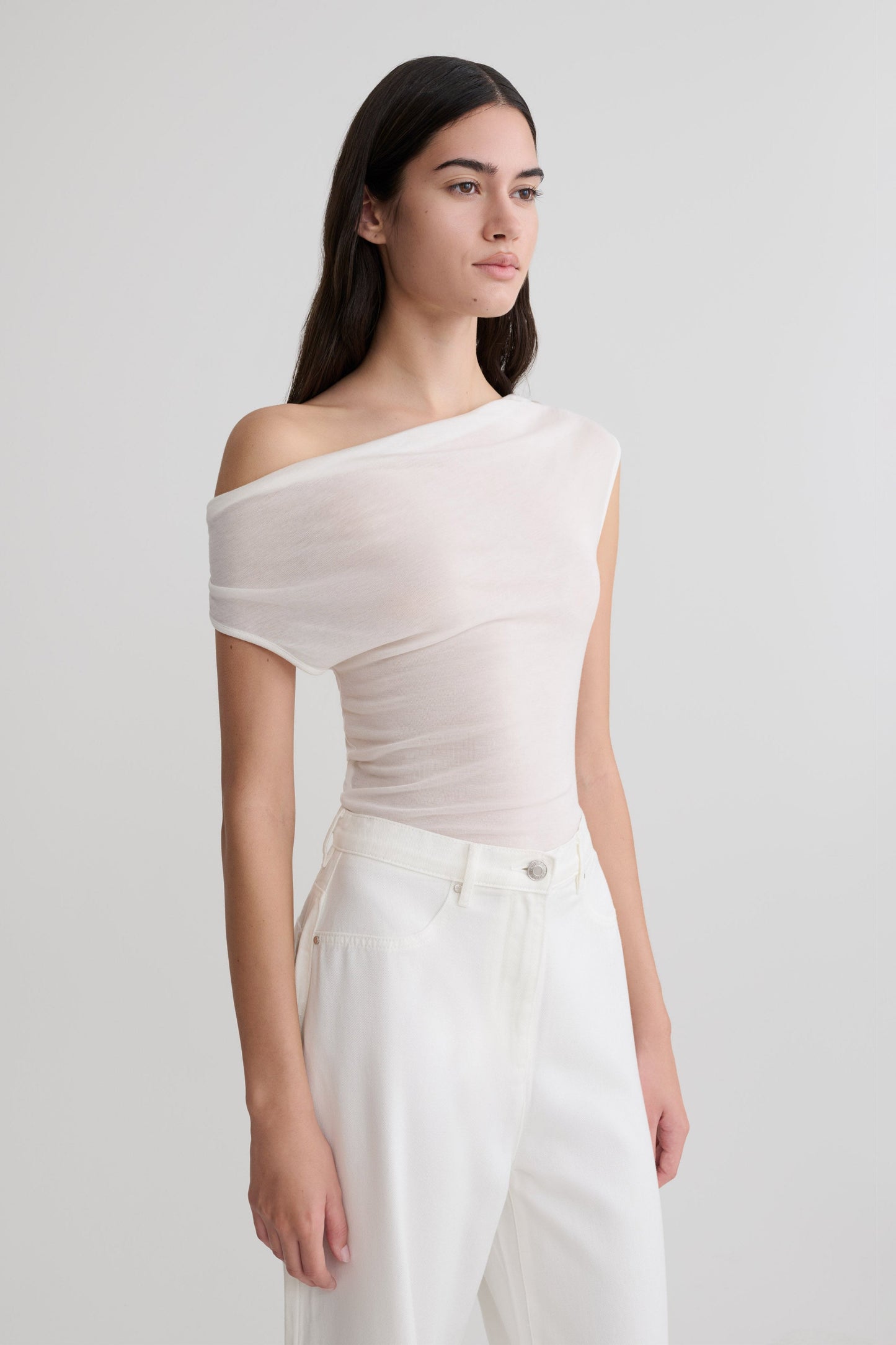 Ciaran Sleeveless Sheer Top - Ivory