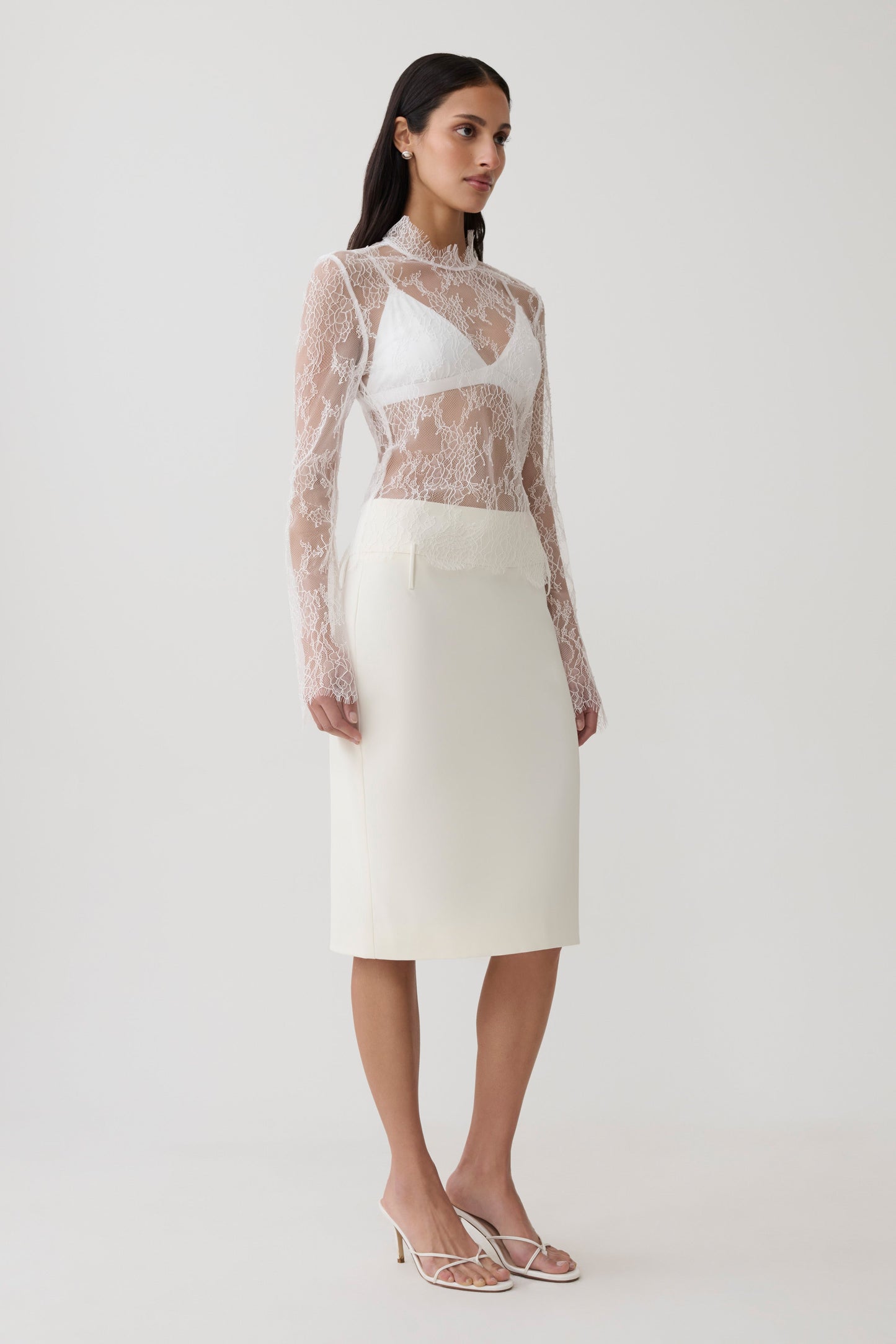 Brooke Suiting Midi Skirt - Ivory
