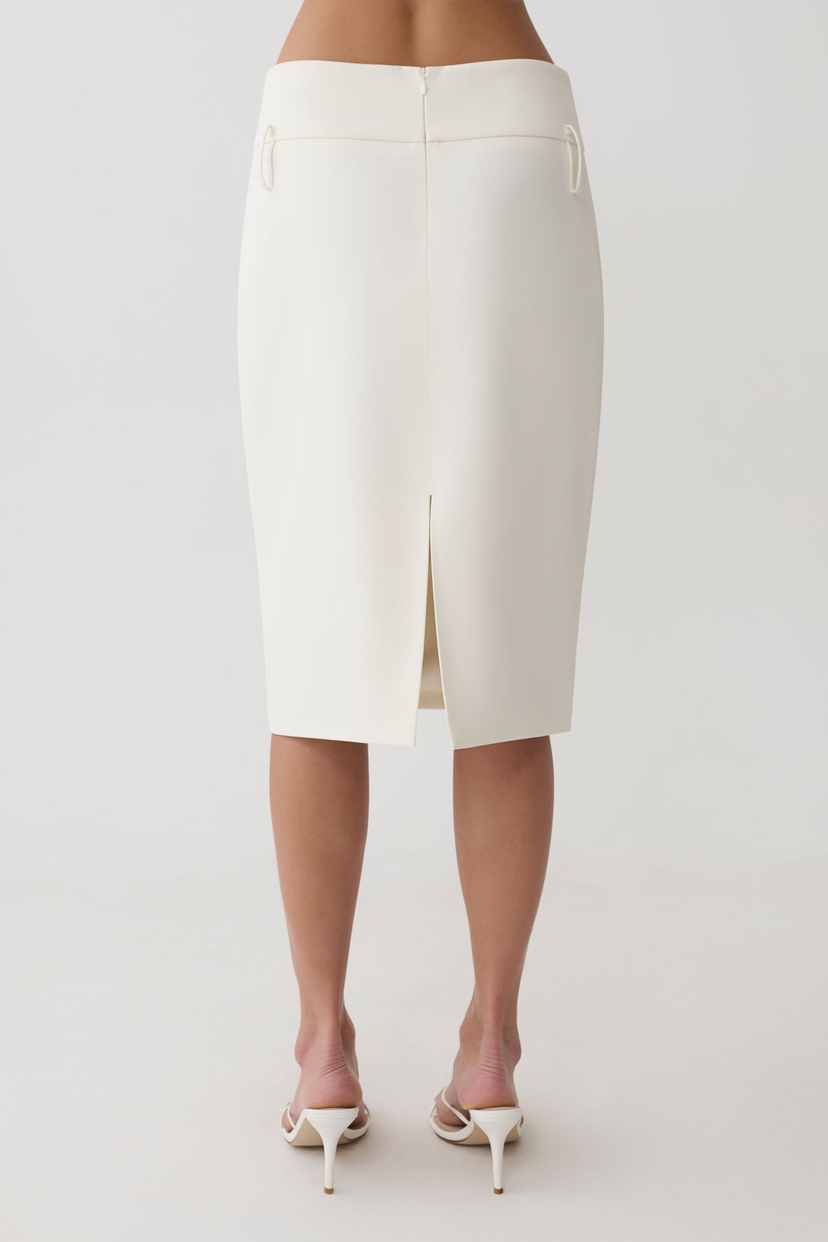 Brooke Suiting Midi Skirt - Ivory