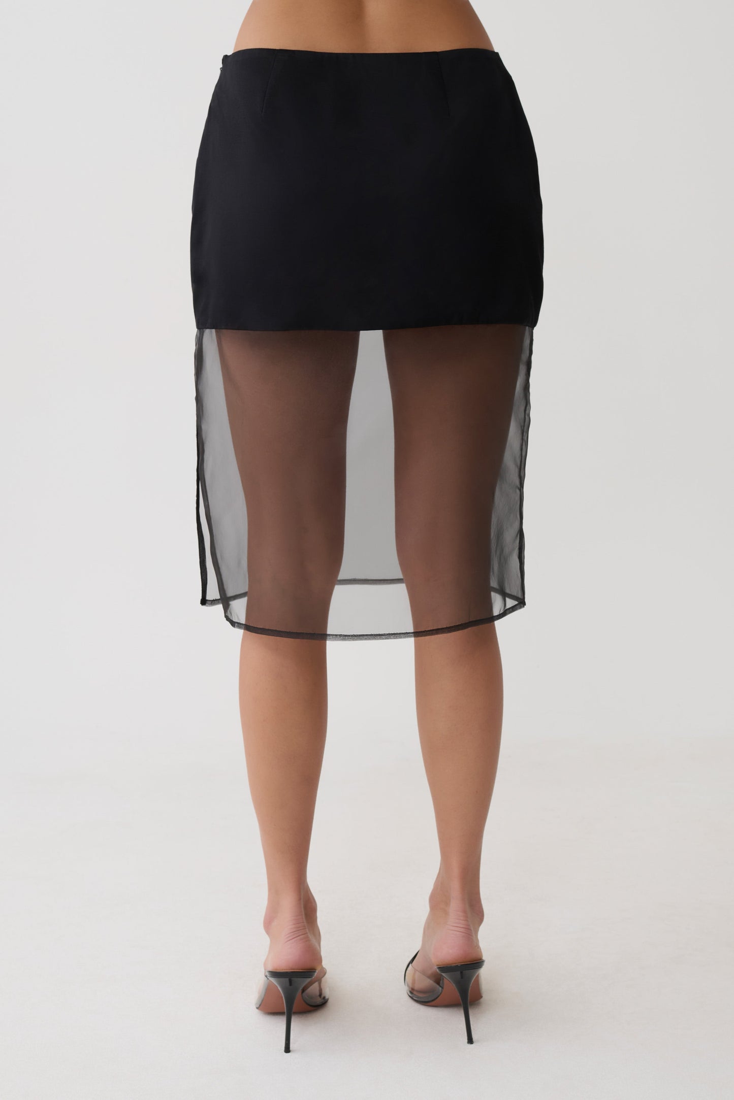 Claudia Sheer Midi Skirt - Black