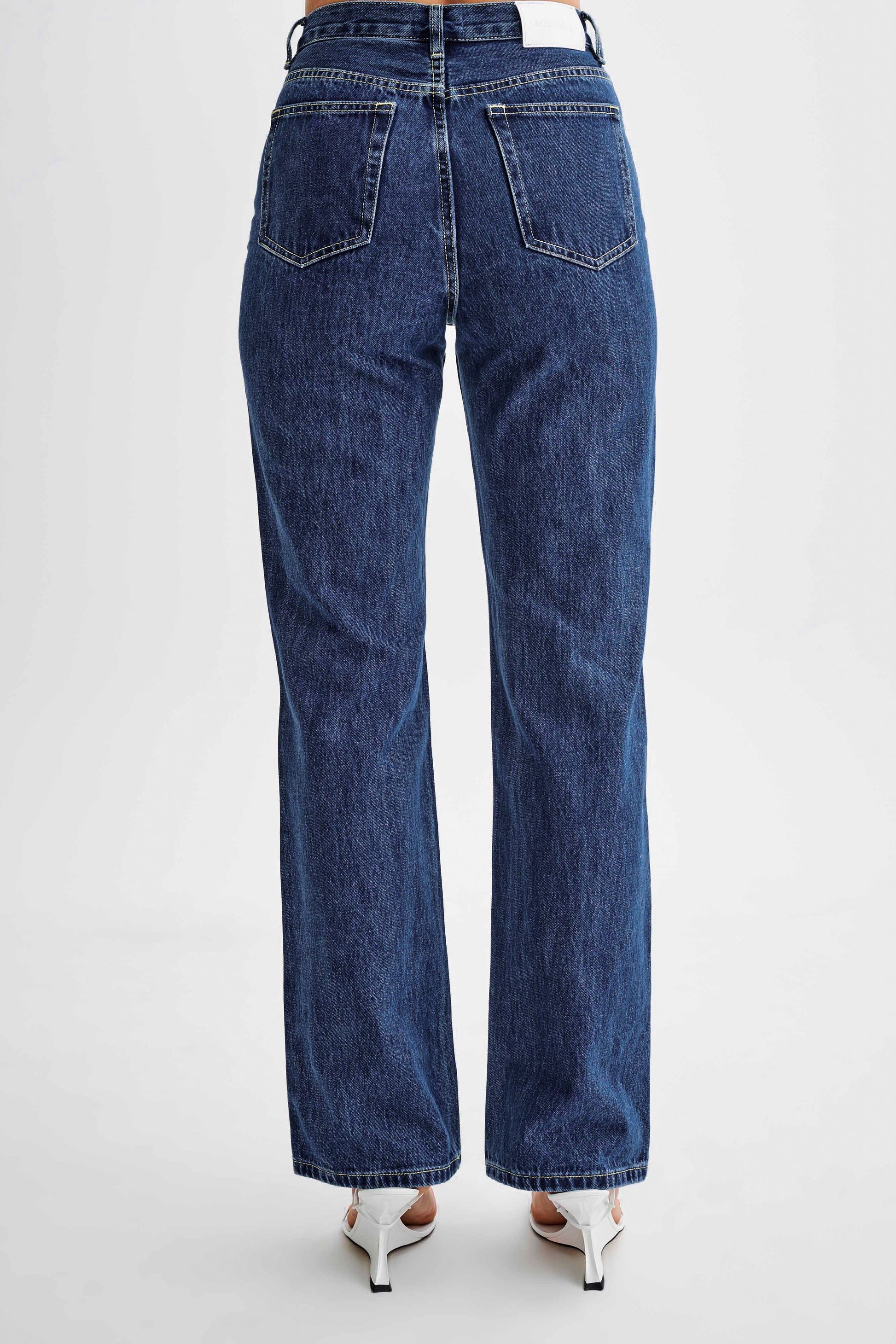 Janine High Waisted Straight Leg Jeans - Dark Blue #3