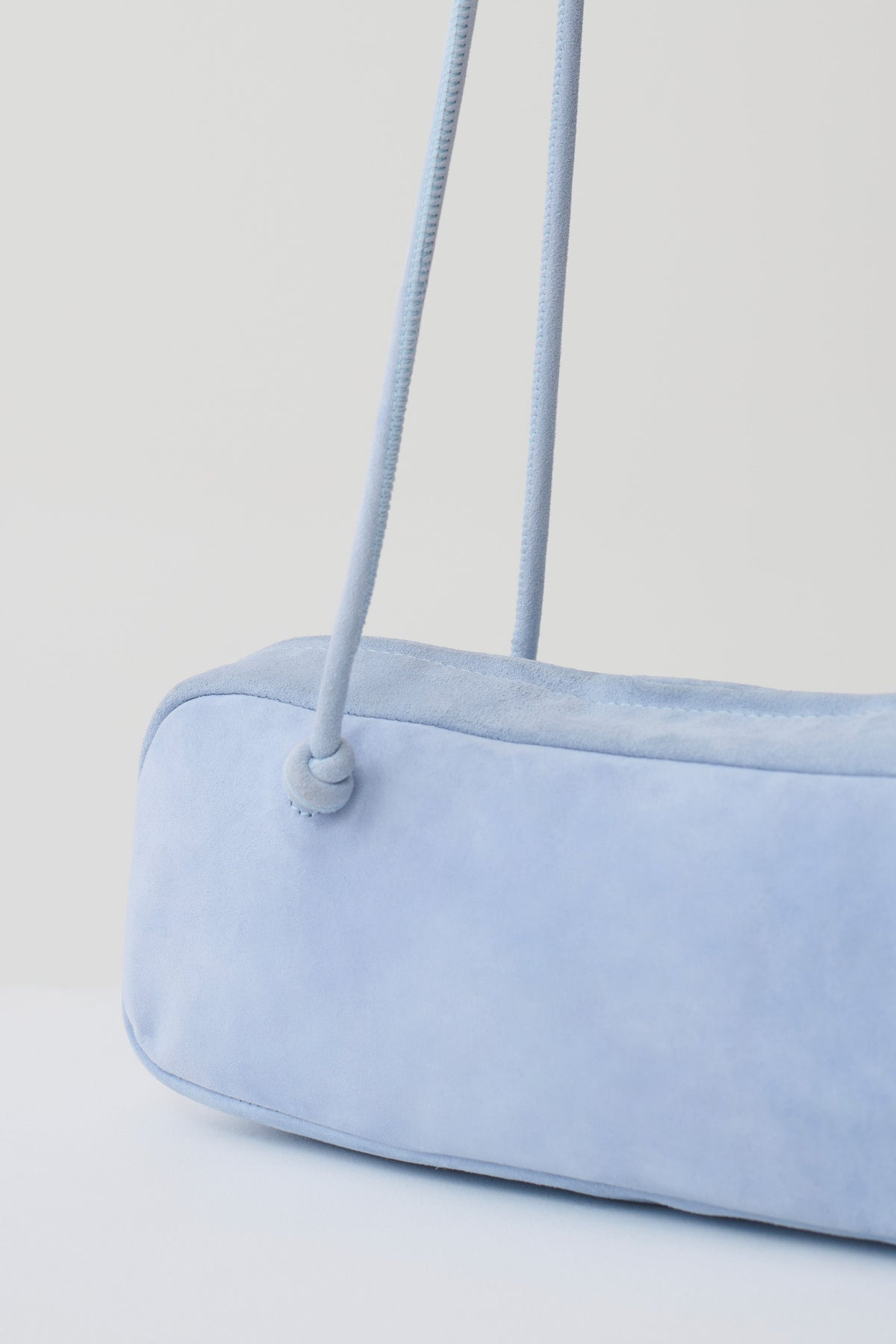 Mia Barrel Bag - Pale Blue Suede
