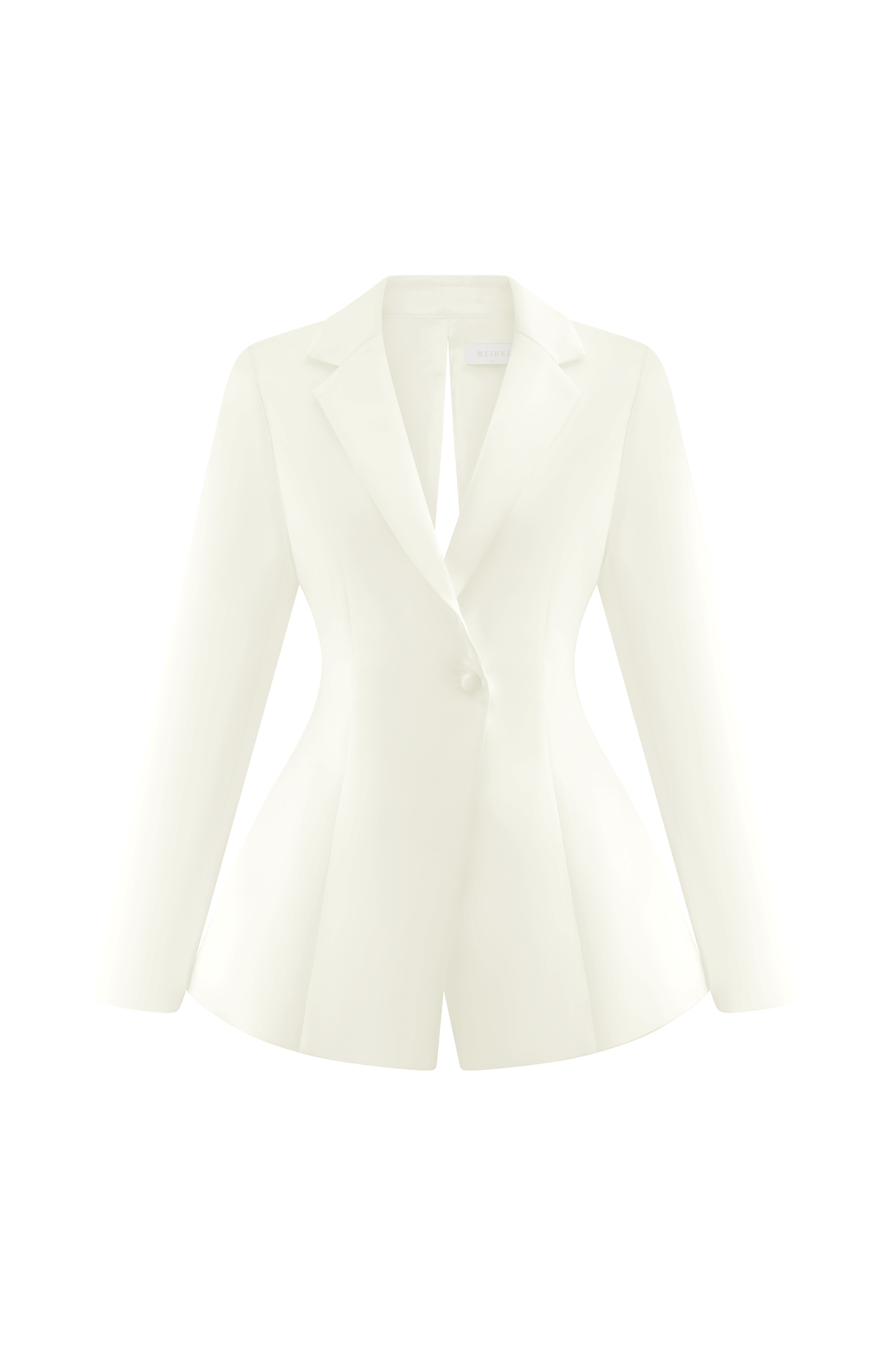 Ada Tailored Satin Blazer - Ivory #9