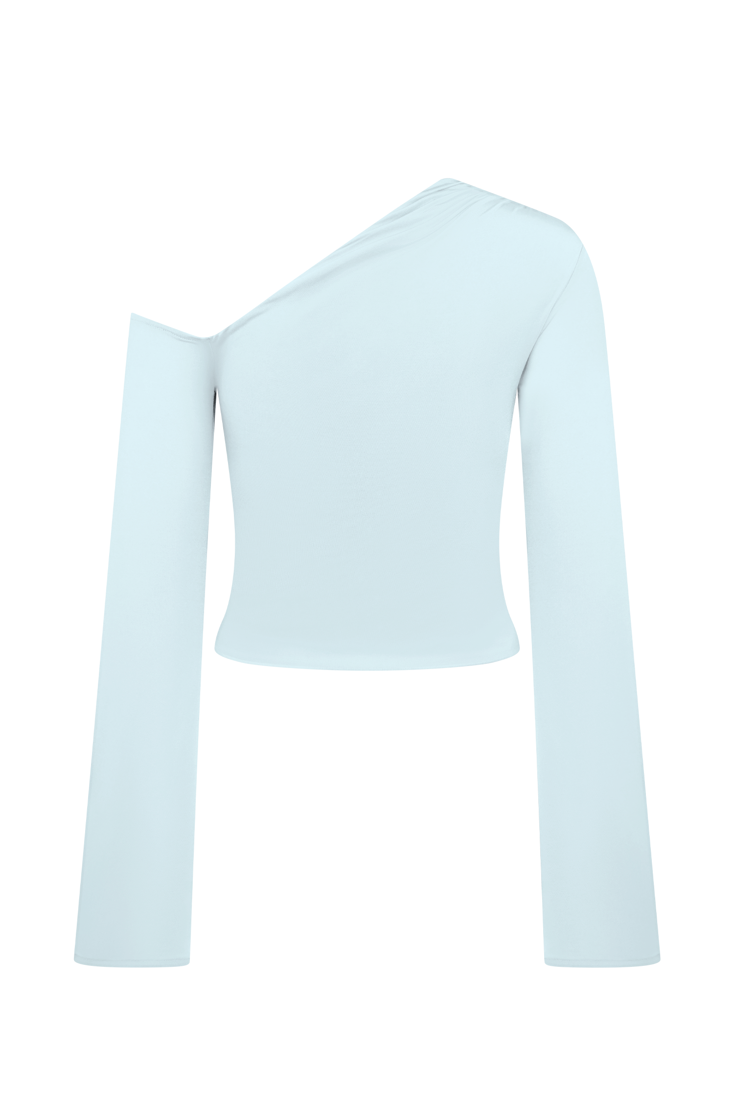 Ainsley Asymmetrical Long Sleeve Top With Floral Hardware - Pale Blue #6