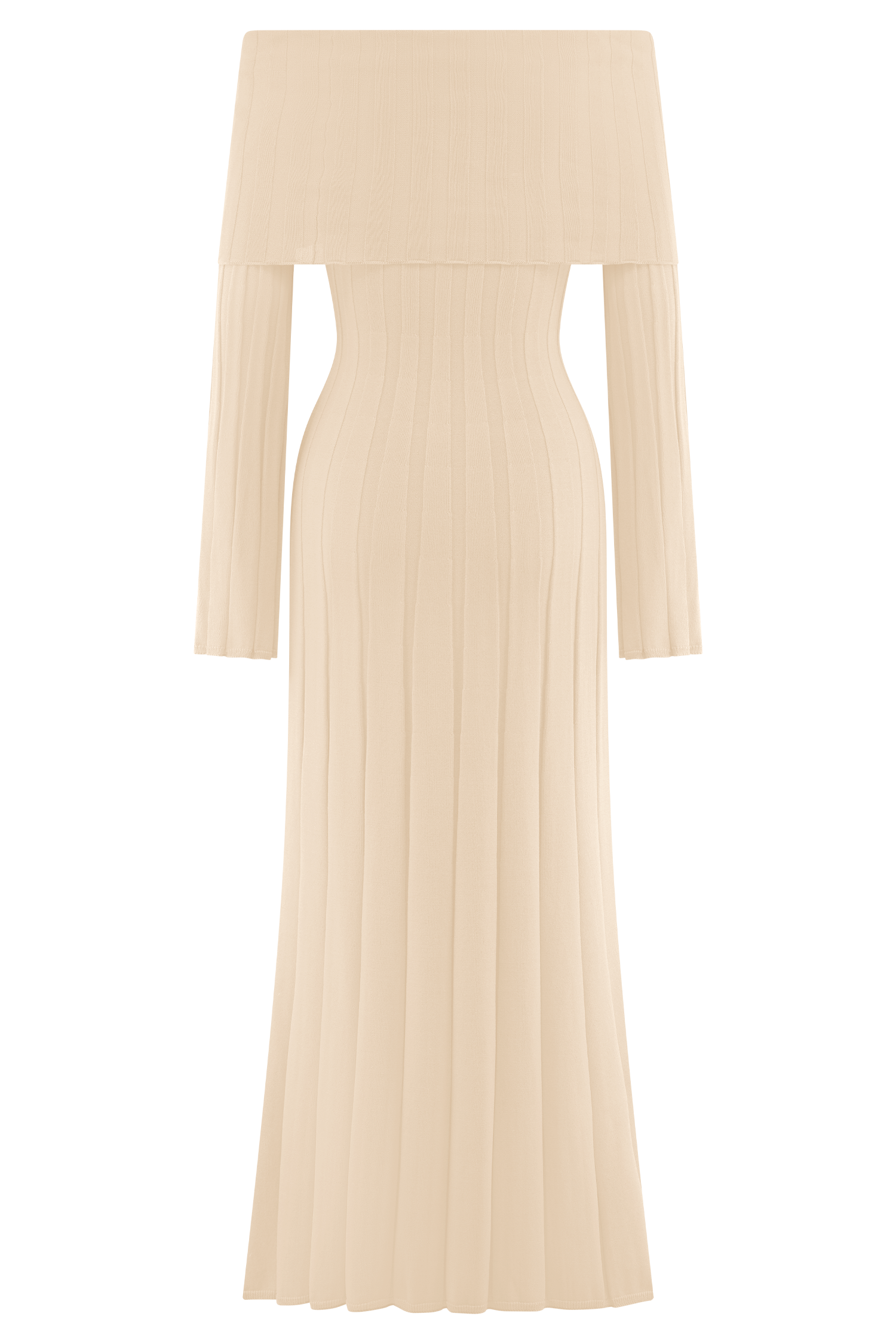 Alonza Long Sleeve Knit Midi Dress - Cream #6