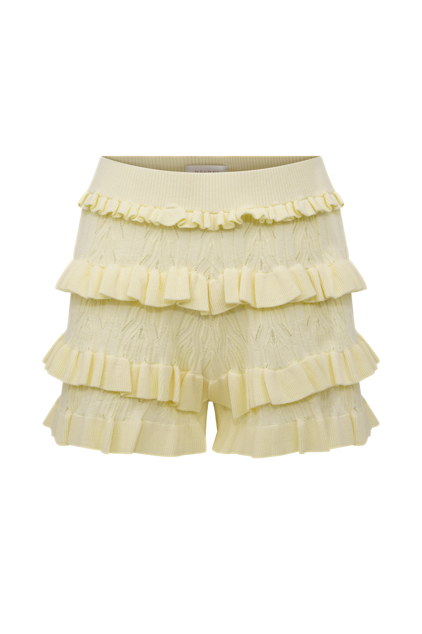 Amy Pointelle Knit Frill Bloomers - Lemon
