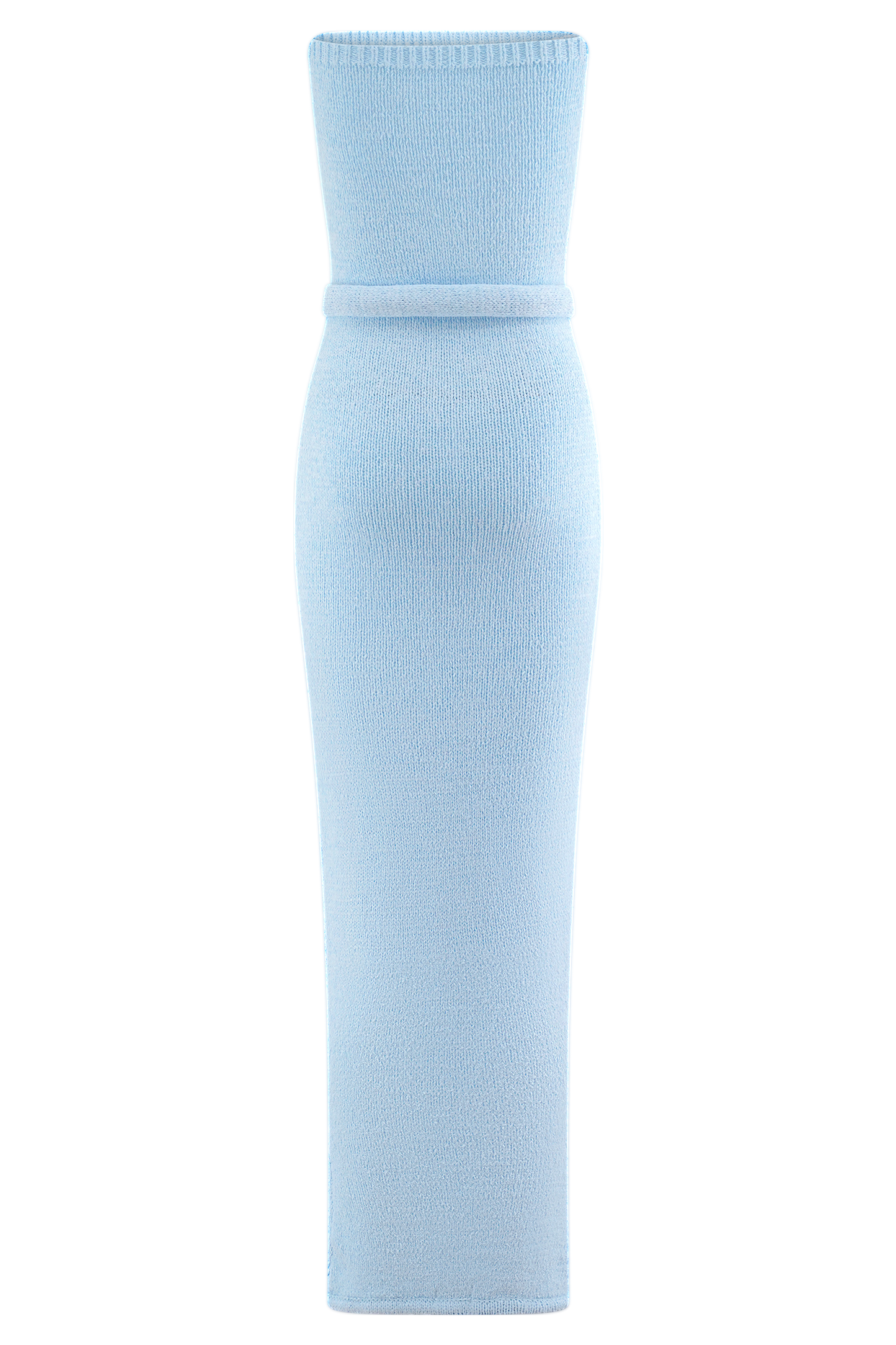 Andrea Strapless Knit Maxi Dress - Light Blue