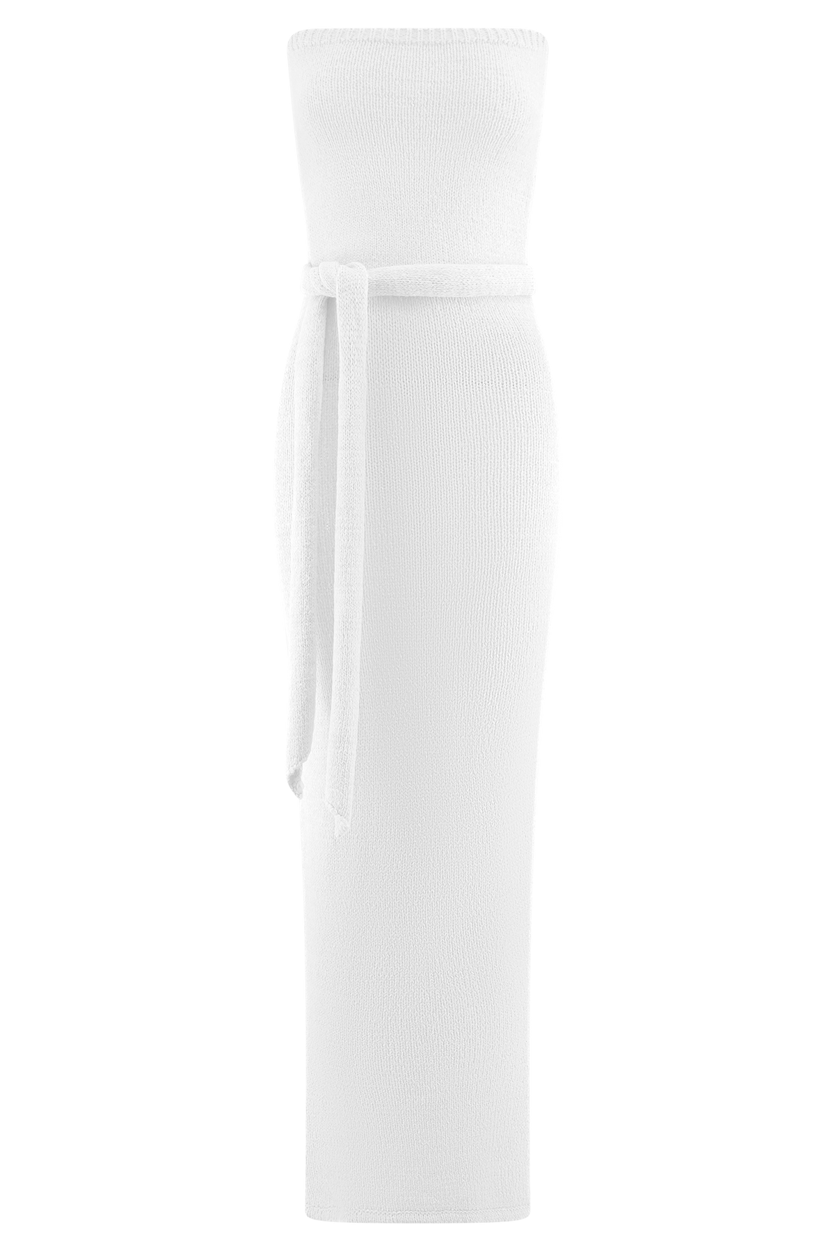 Andrea Strapless Knit Maxi Dress - White