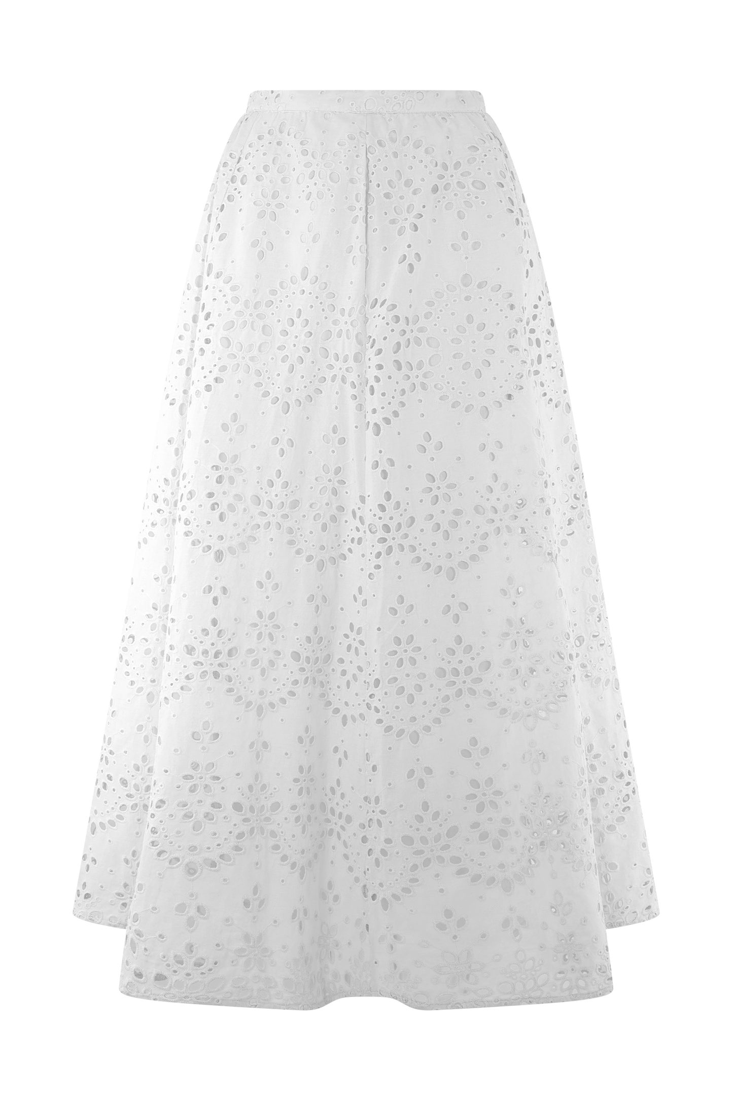 Arla Broderie Midi Skirt - White
