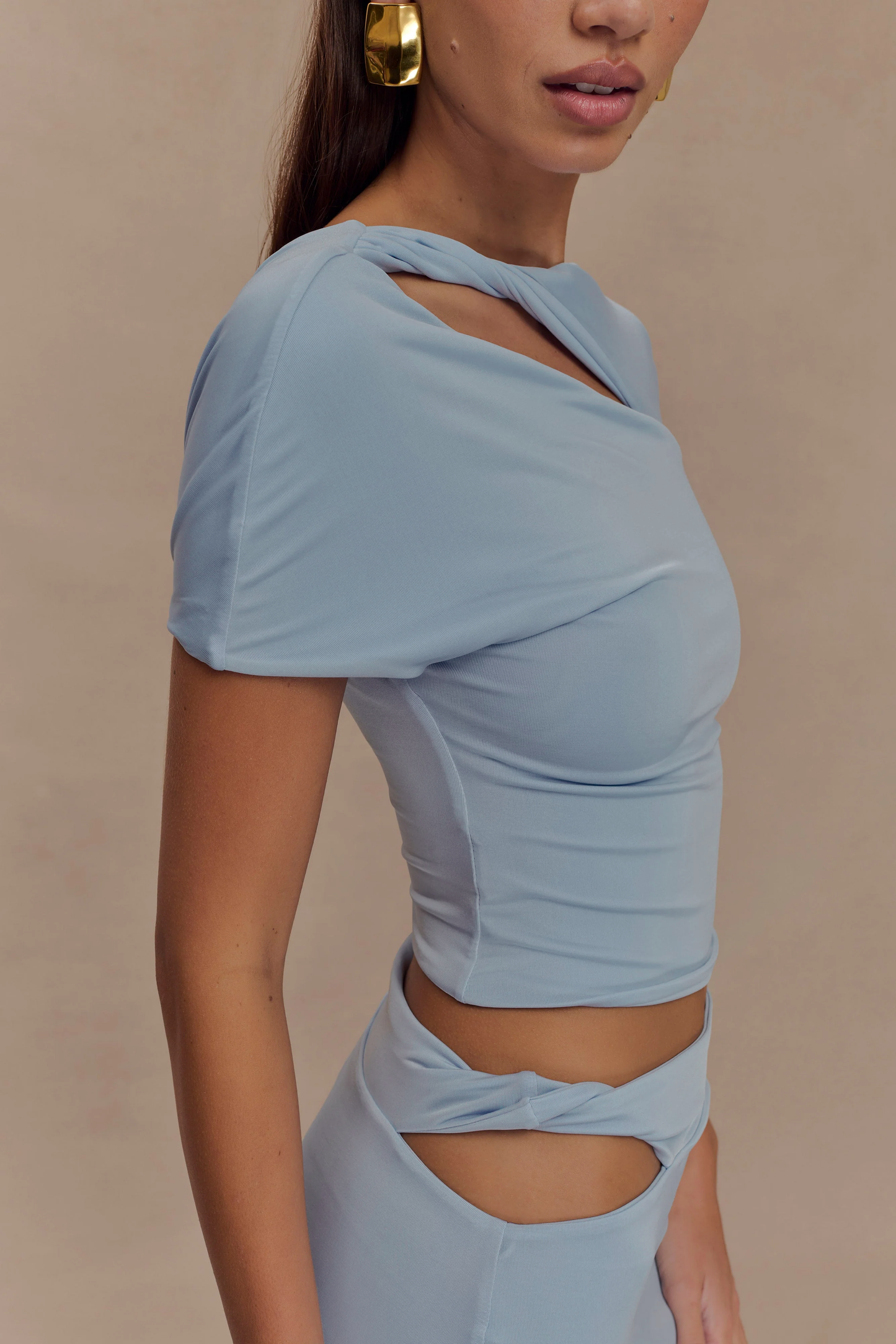 Haven Slinky Twist Top - Pale Blue