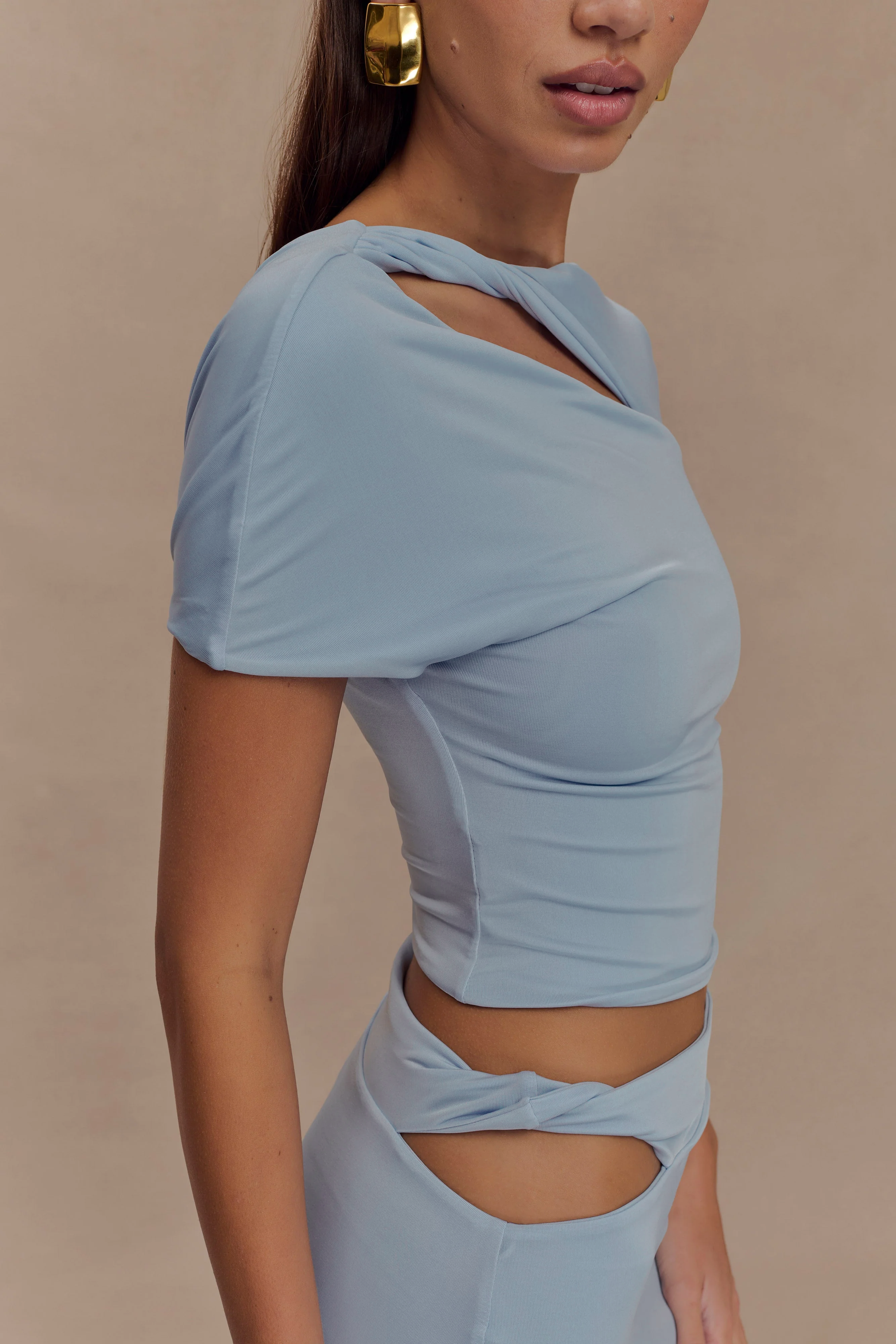 Haven Slinky Twist Top - Pale Blue #3