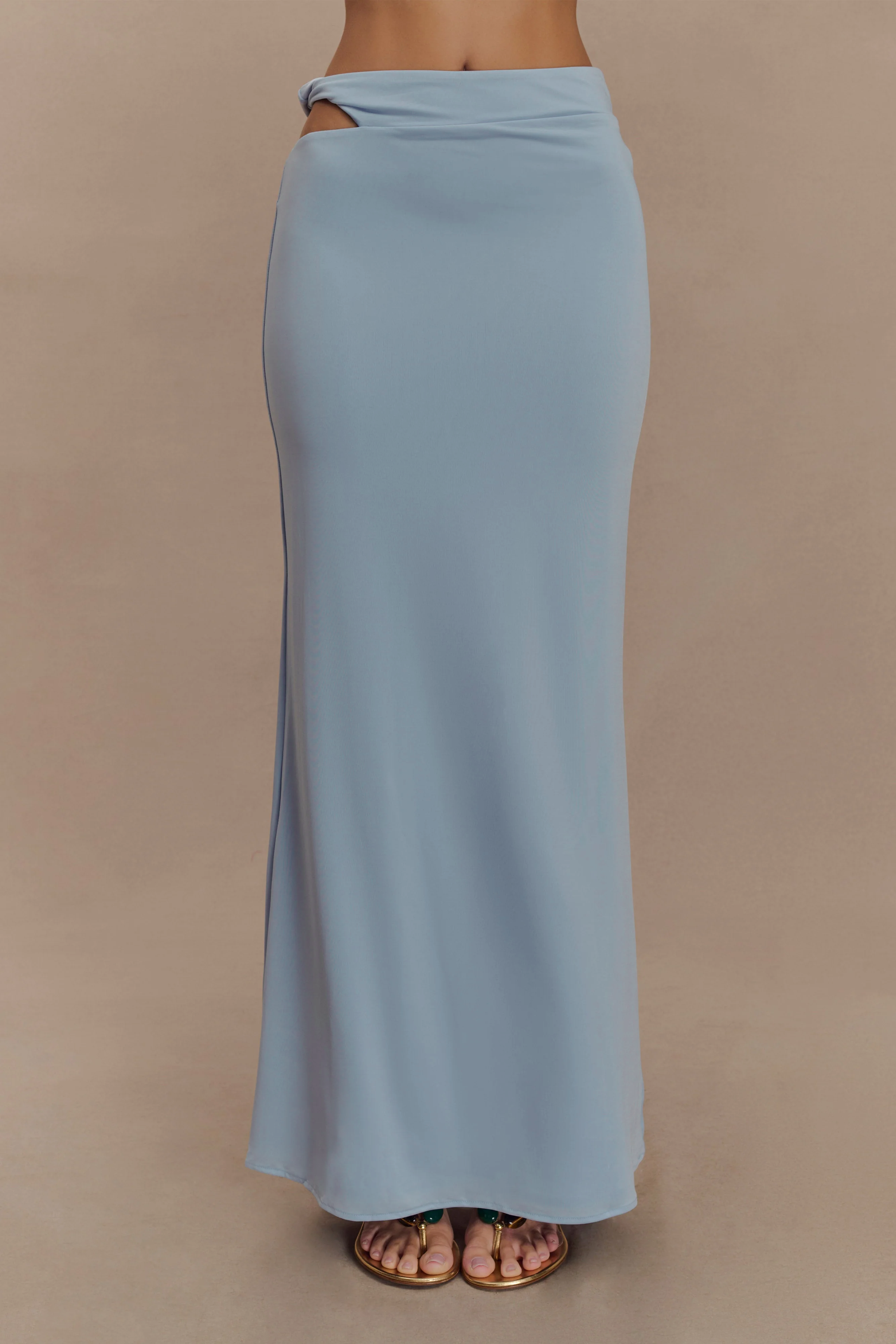 Haven Slinky Twist Midi Skirt - Pale Blue #4