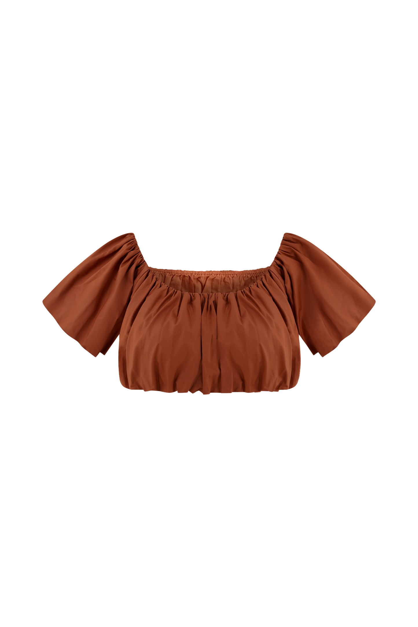 Autumn Off Shoulder Bubble Top - Burnt Orange