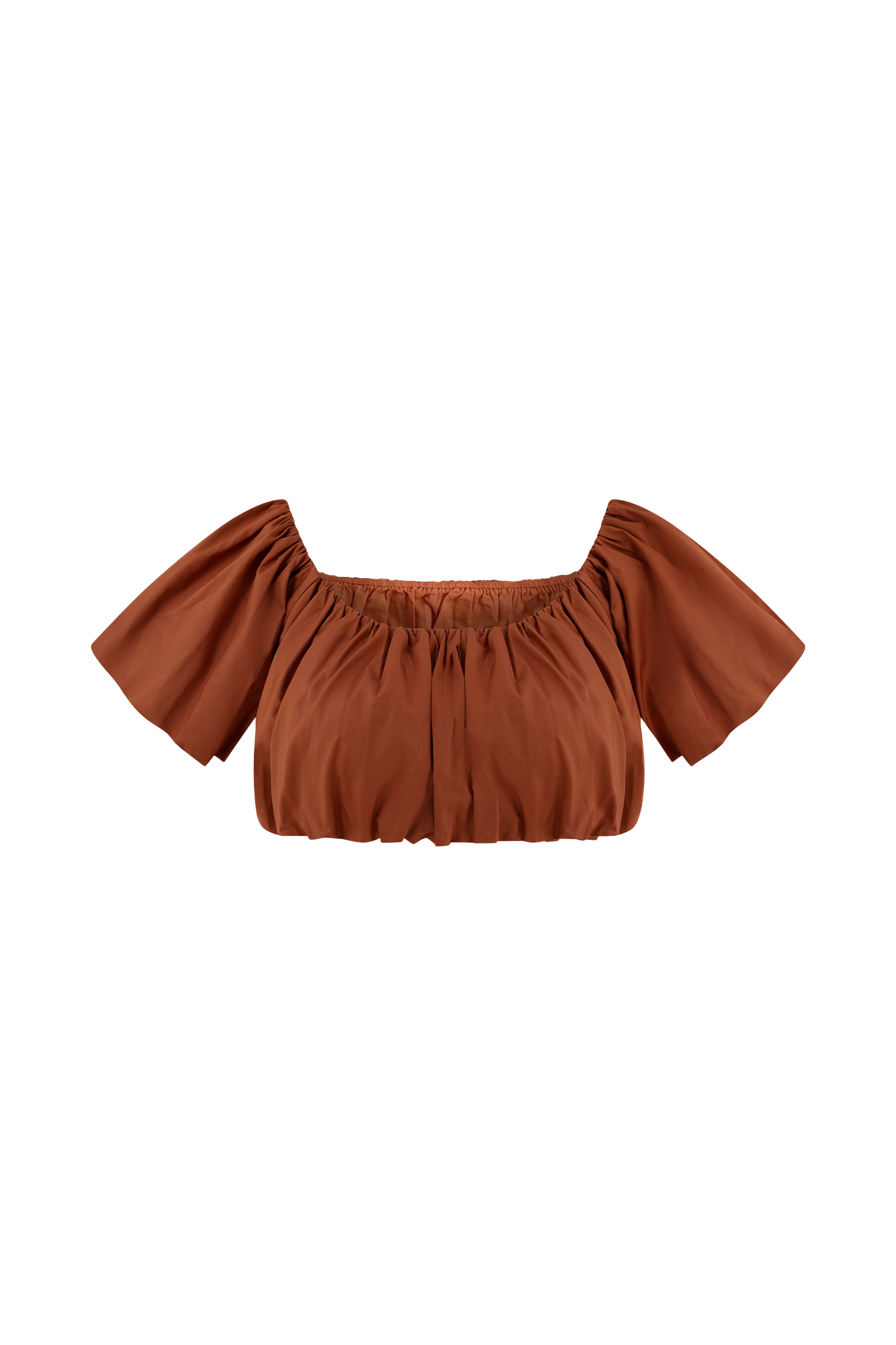 Autumn Off Shoulder Bubble Top - Burnt Orange #9