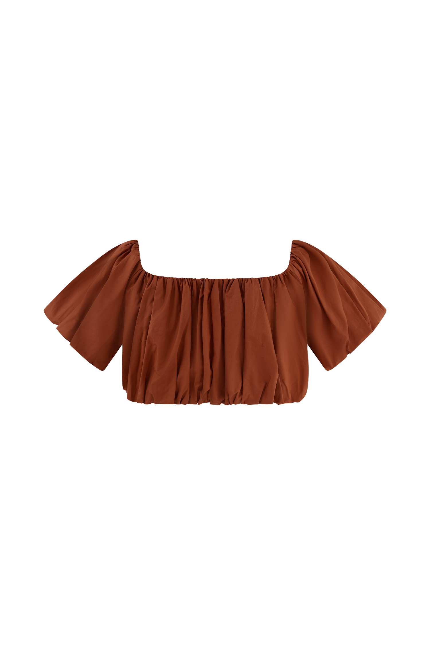 Autumn Off Shoulder Bubble Top - Burnt Orange #8